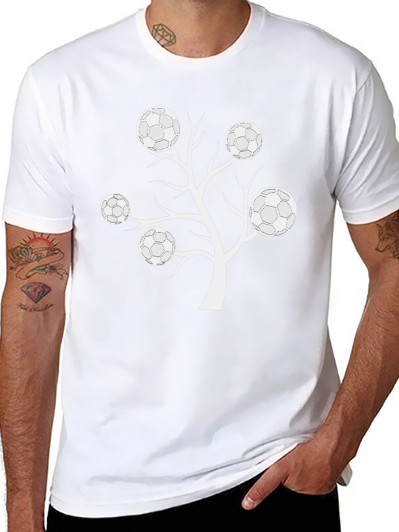 Soccer Ball Tree Graphic T-Shirt