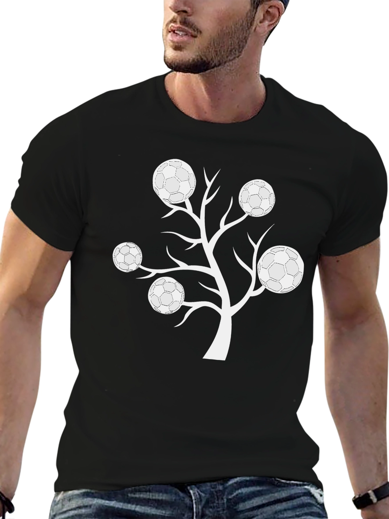 Soccer Ball Tree Graphic T-Shirt