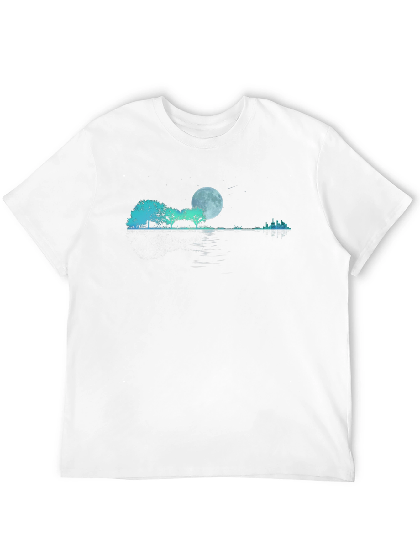 Moonlit Trees Graphic Black T-Shirt
