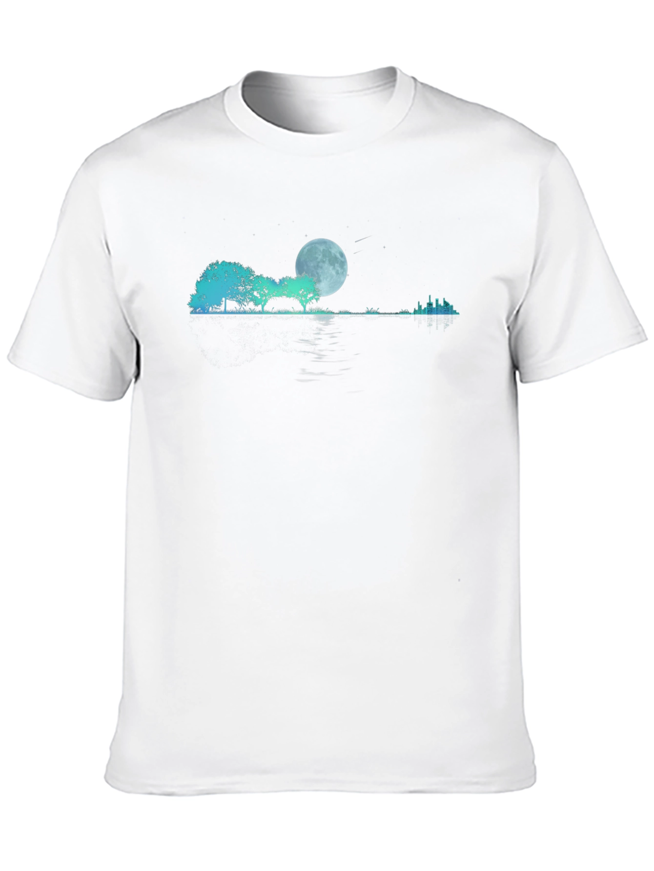 Moonlit Trees Graphic Black T-Shirt