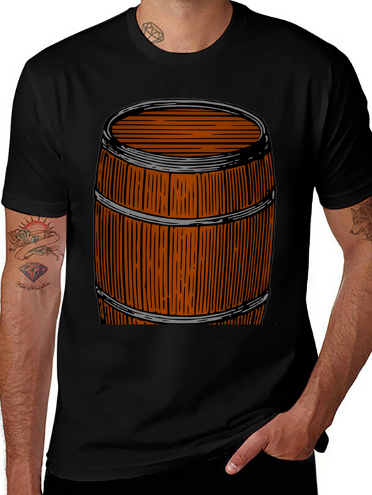 Rustic Barrel Graphic Tee - Unique Design