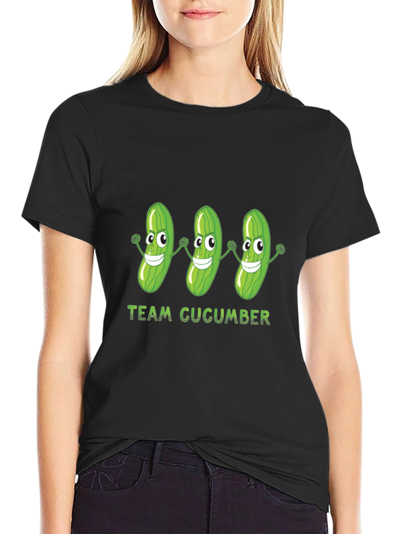 Team Cucumber Graphic T-Shirt - Black