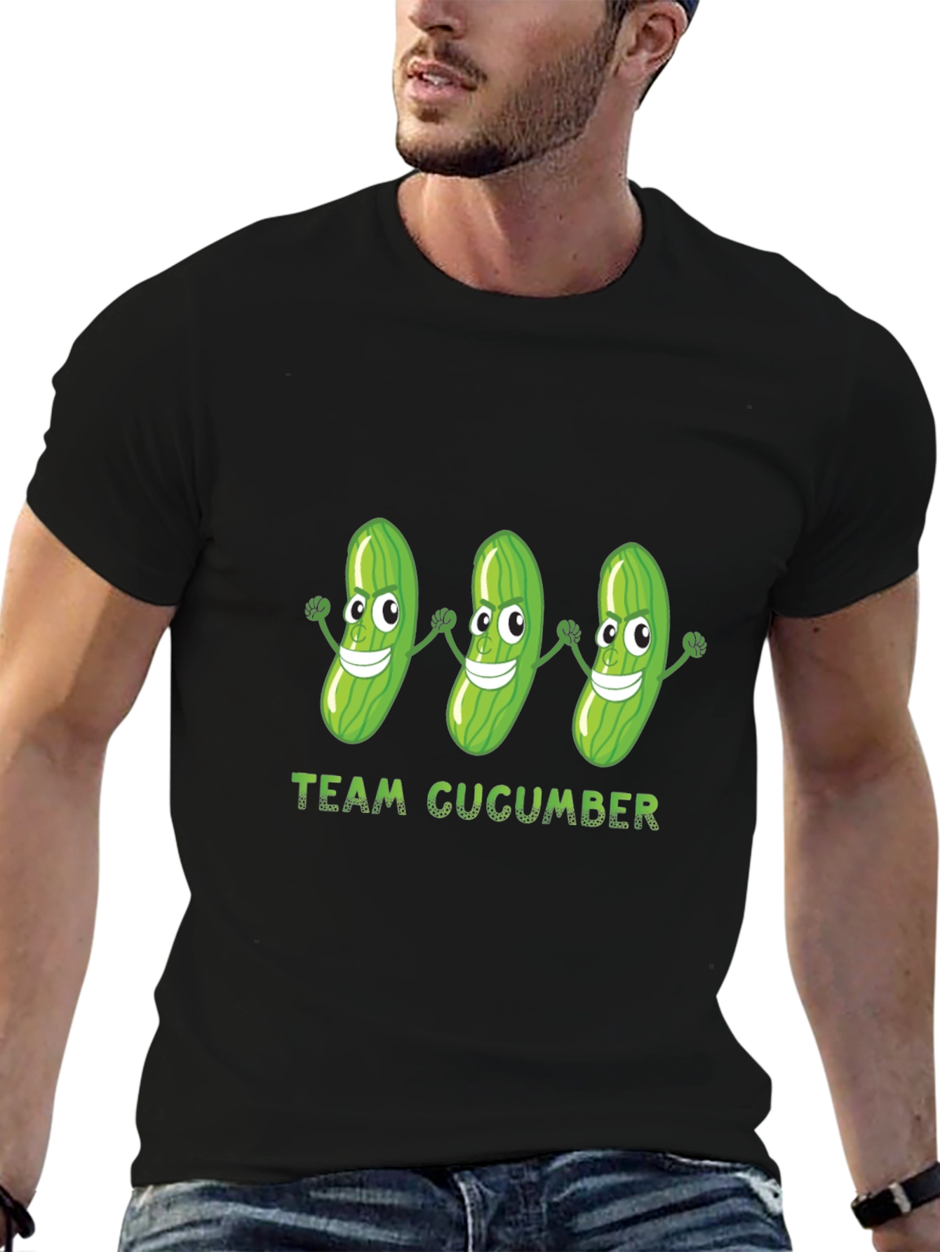 Team Cucumber Graphic T-Shirt - Black