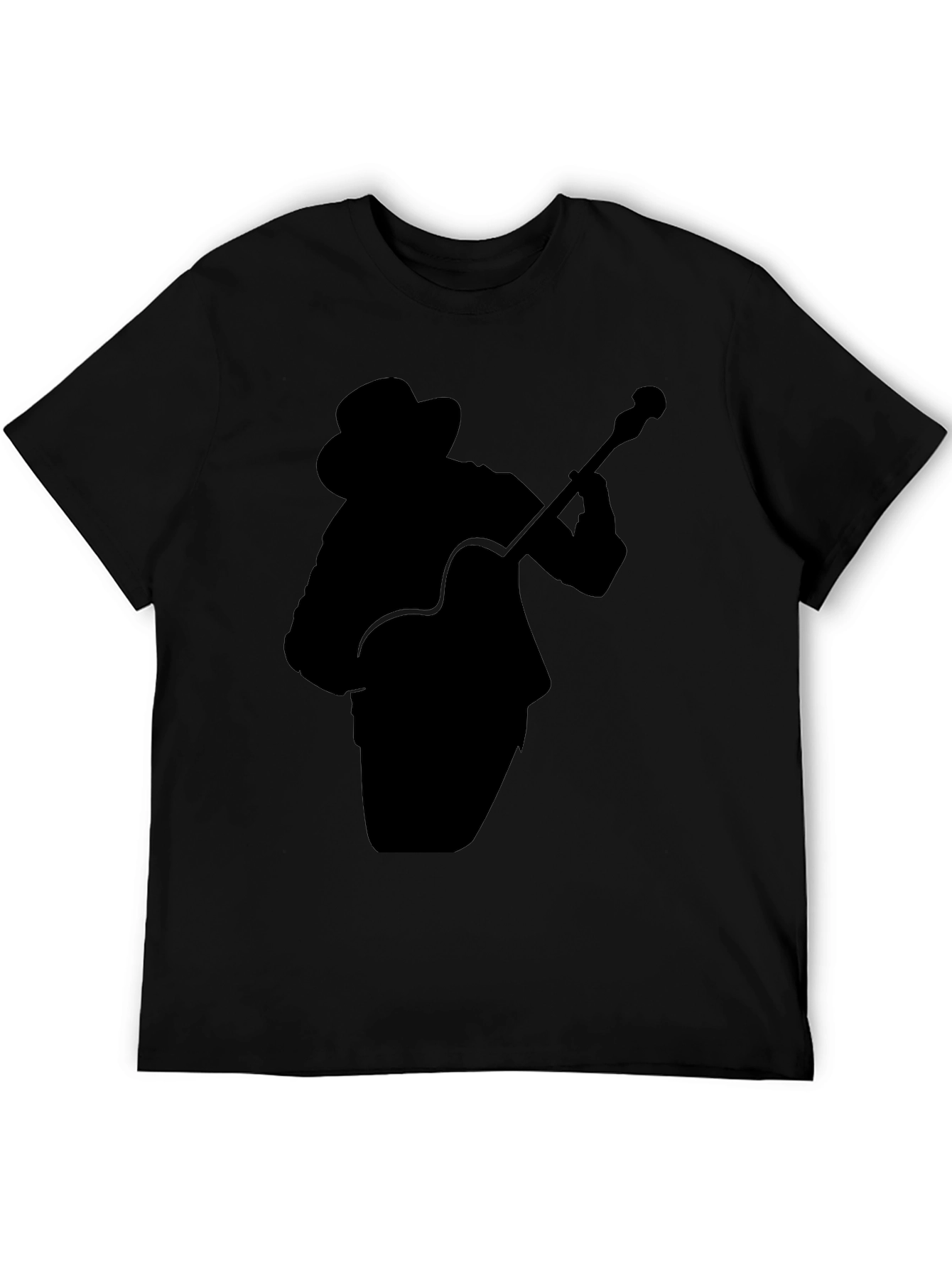 Guitar Player Silhouette Black T-Shirt