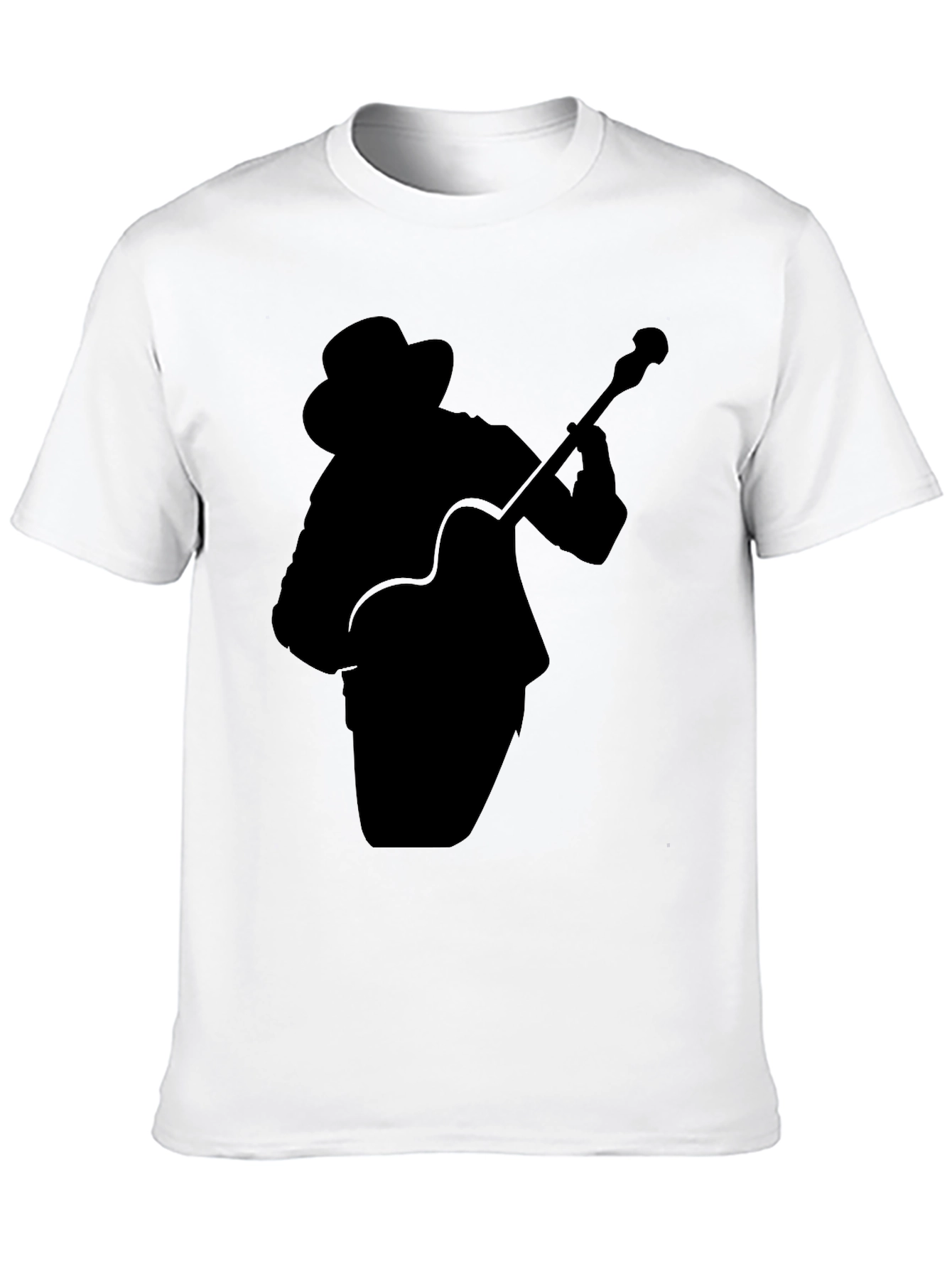 Guitar Player Silhouette Black T-Shirt
