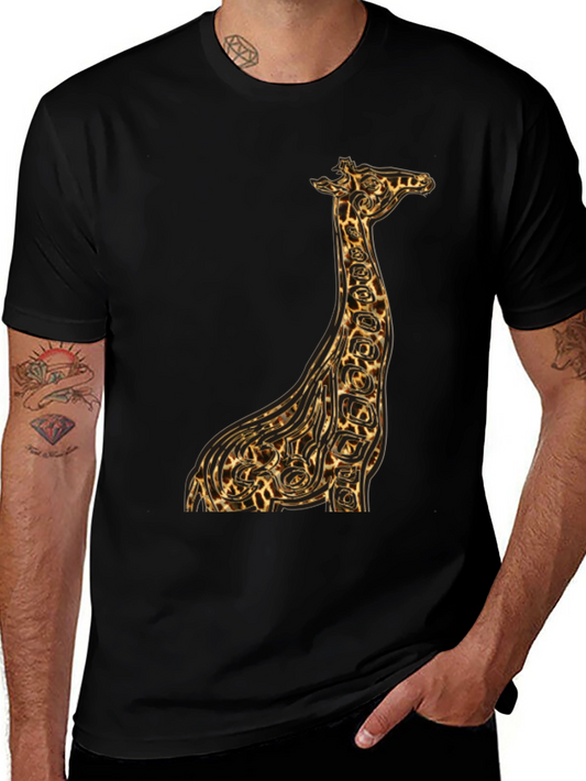 Giraffe Print Graphic Tee - Unique Animal Design
