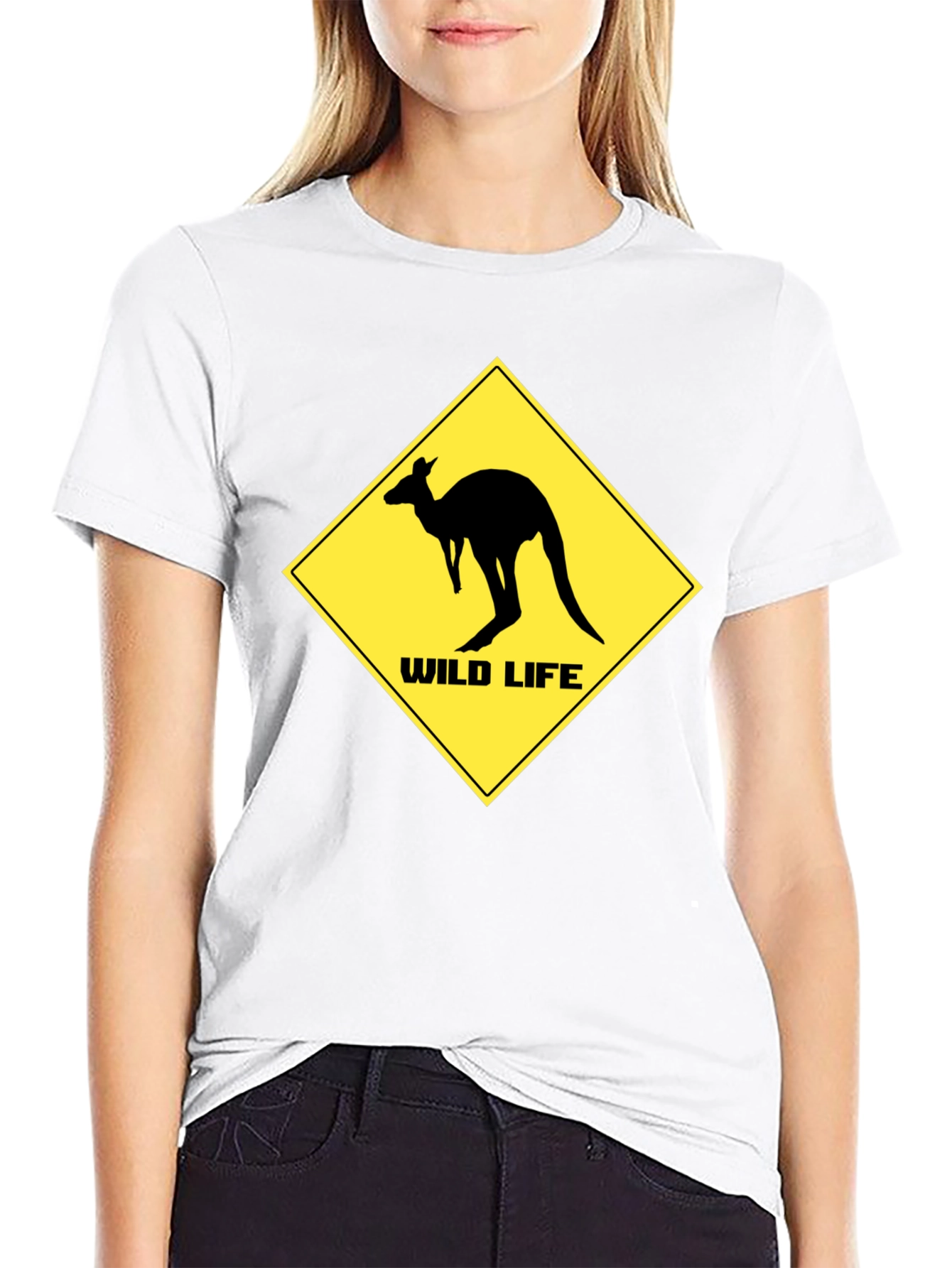 Wild Life Kangaroo Black T-Shirt