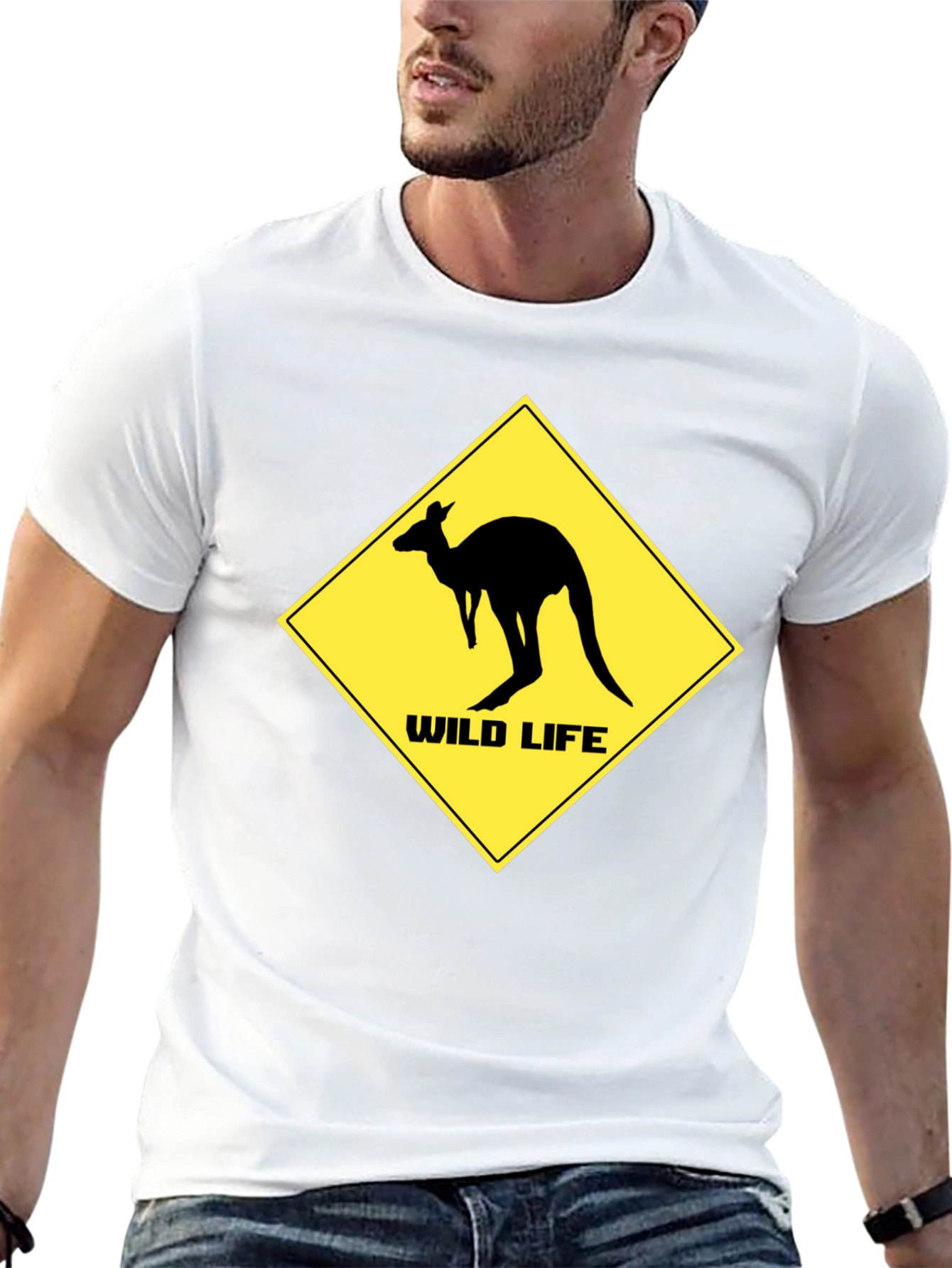 Wild Life Kangaroo Black T-Shirt