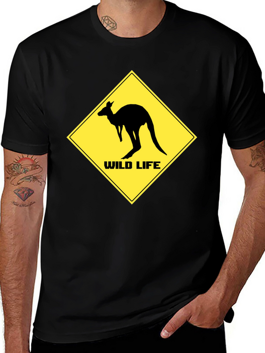 Wild Life Kangaroo Black T-Shirt