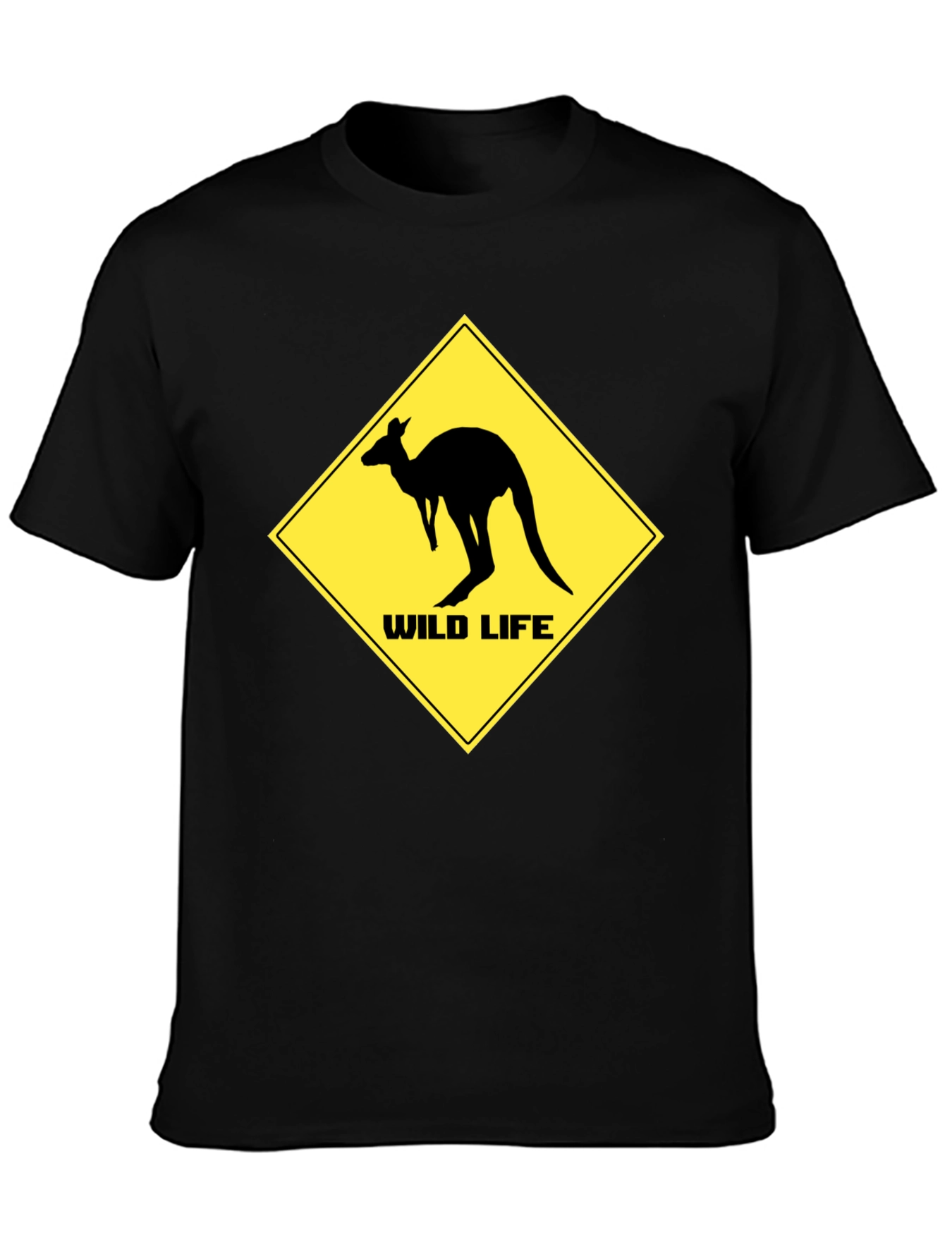 Wild Life Kangaroo Black T-Shirt