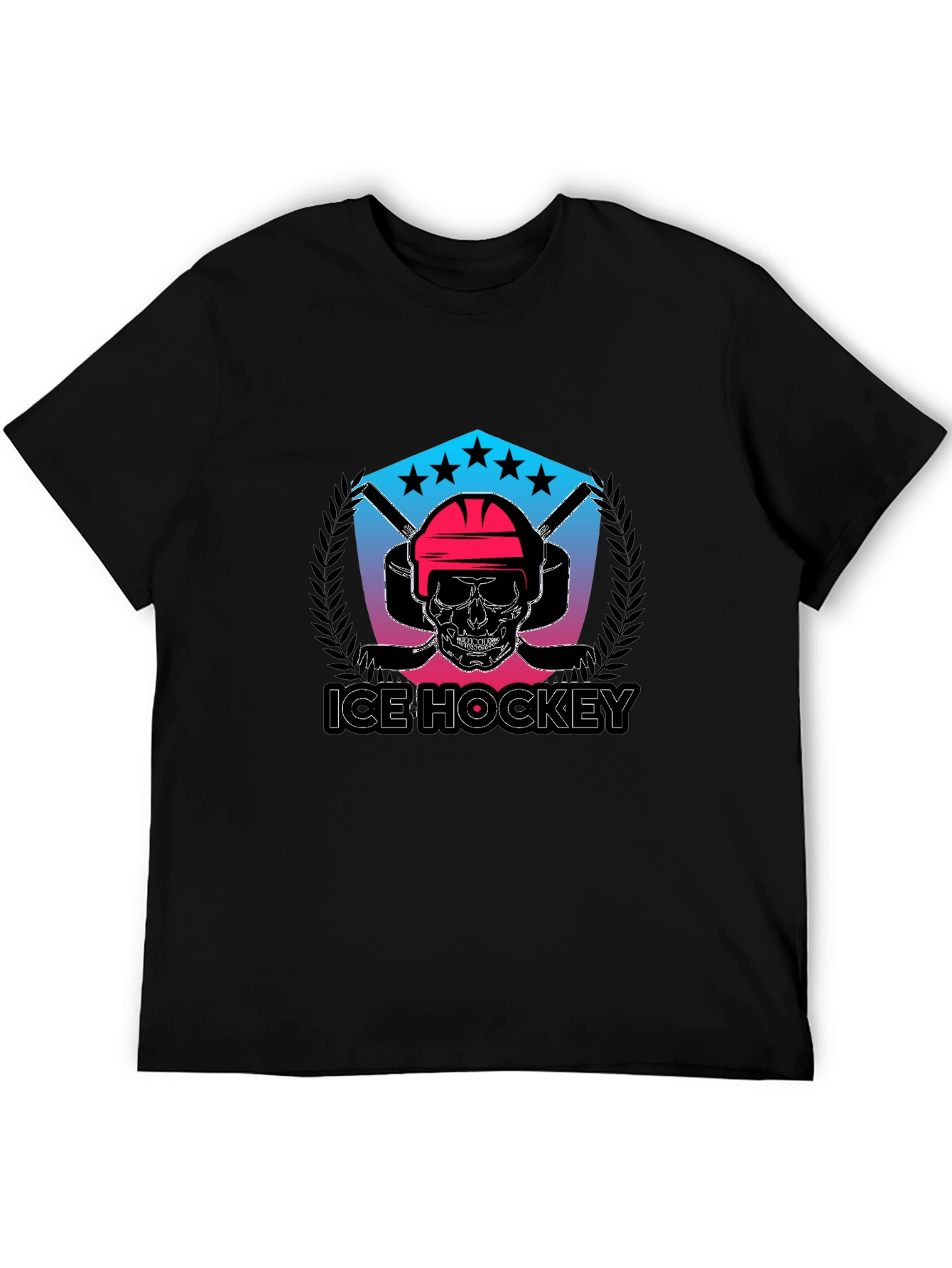 Ice Hockey Skull Graphic Tee