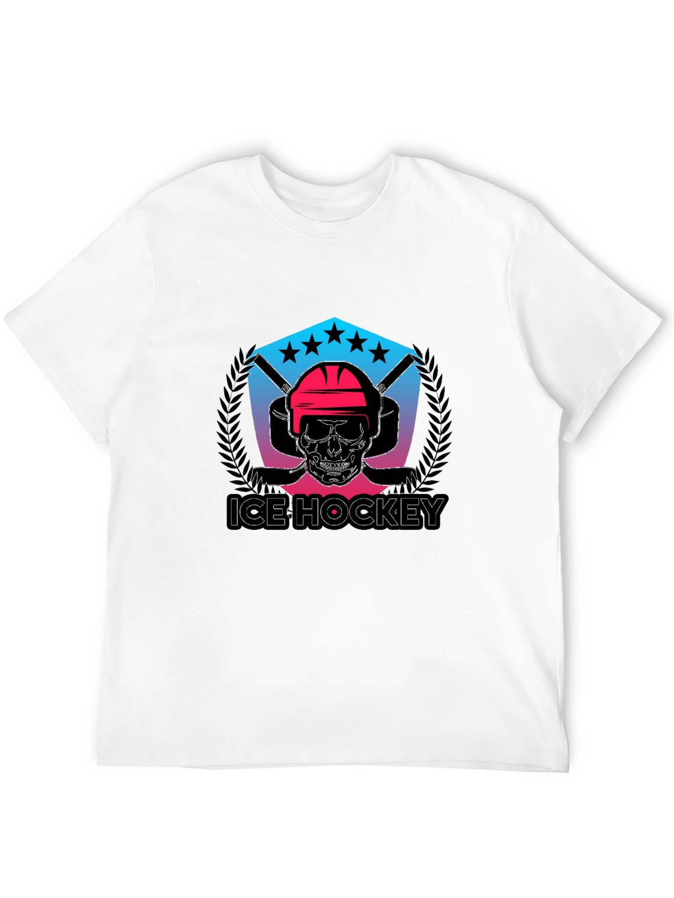Ice Hockey Skull Graphic Tee