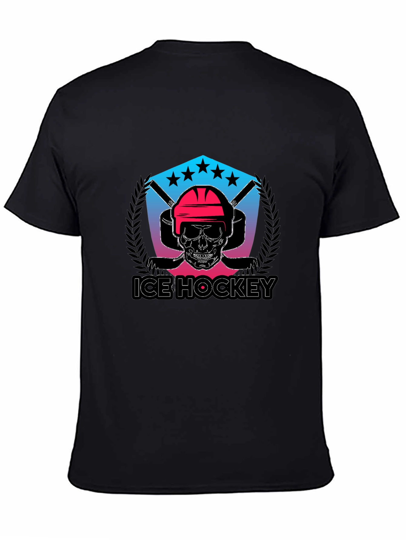 Ice Hockey Skull Graphic Tee