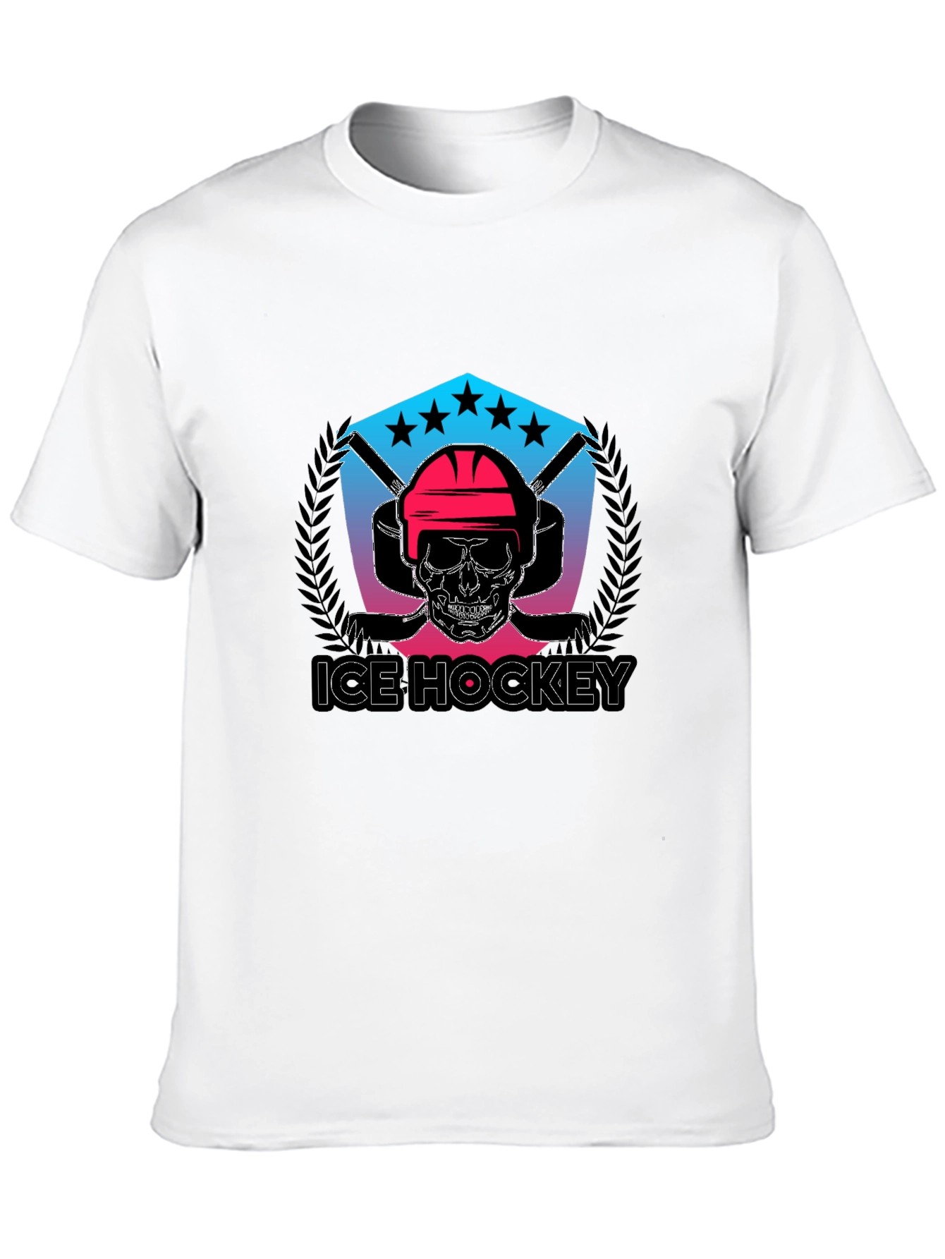 Ice Hockey Skull Graphic Tee