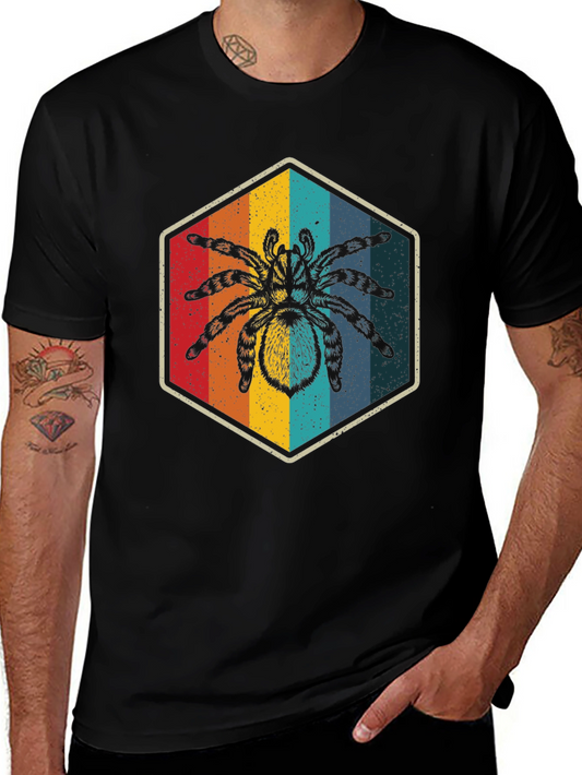 Retro Spider Graphic Tee - Soft Black Cotton