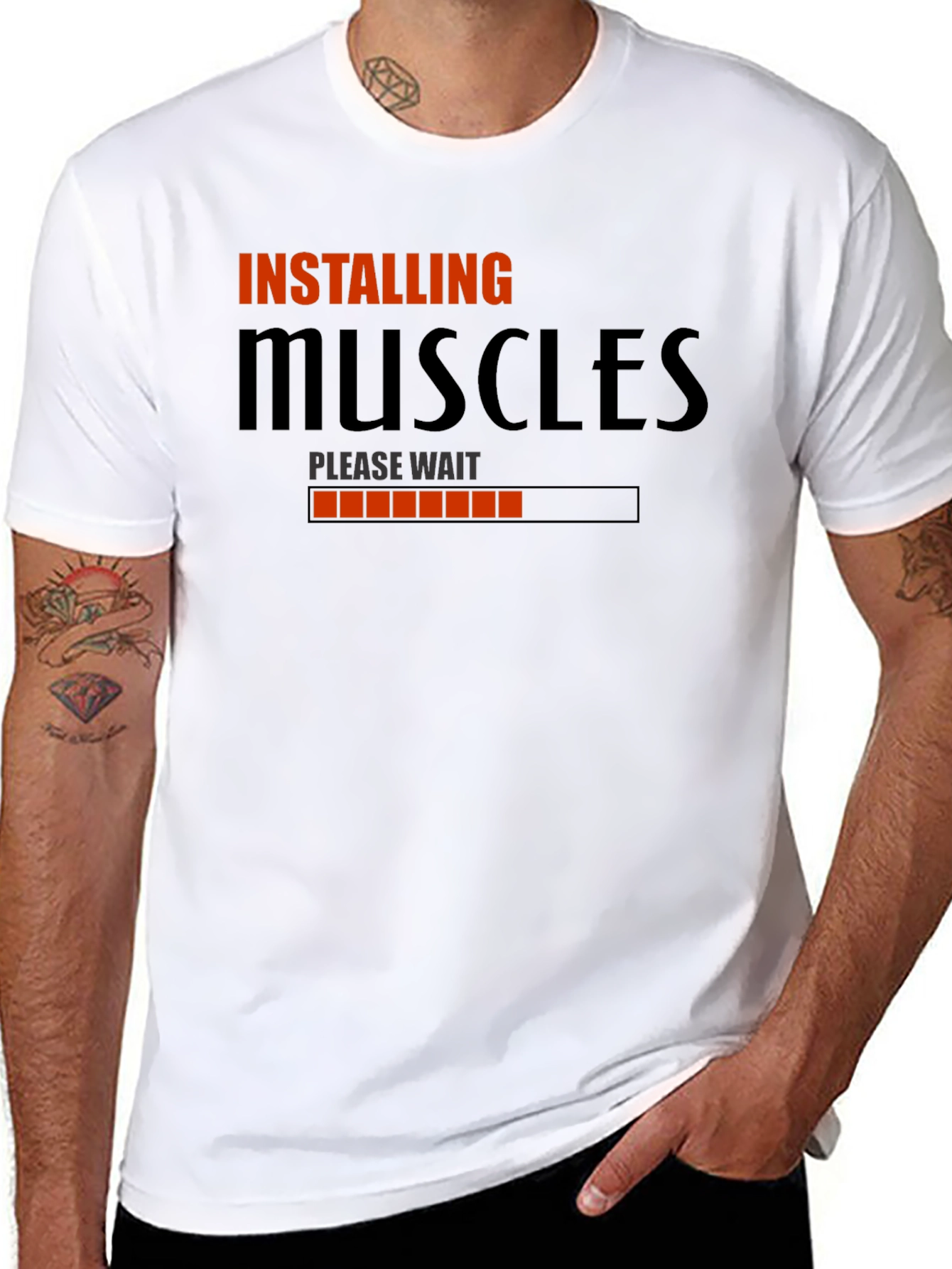Installing Muscles T-Shirt - Funny Gym Workout Tee