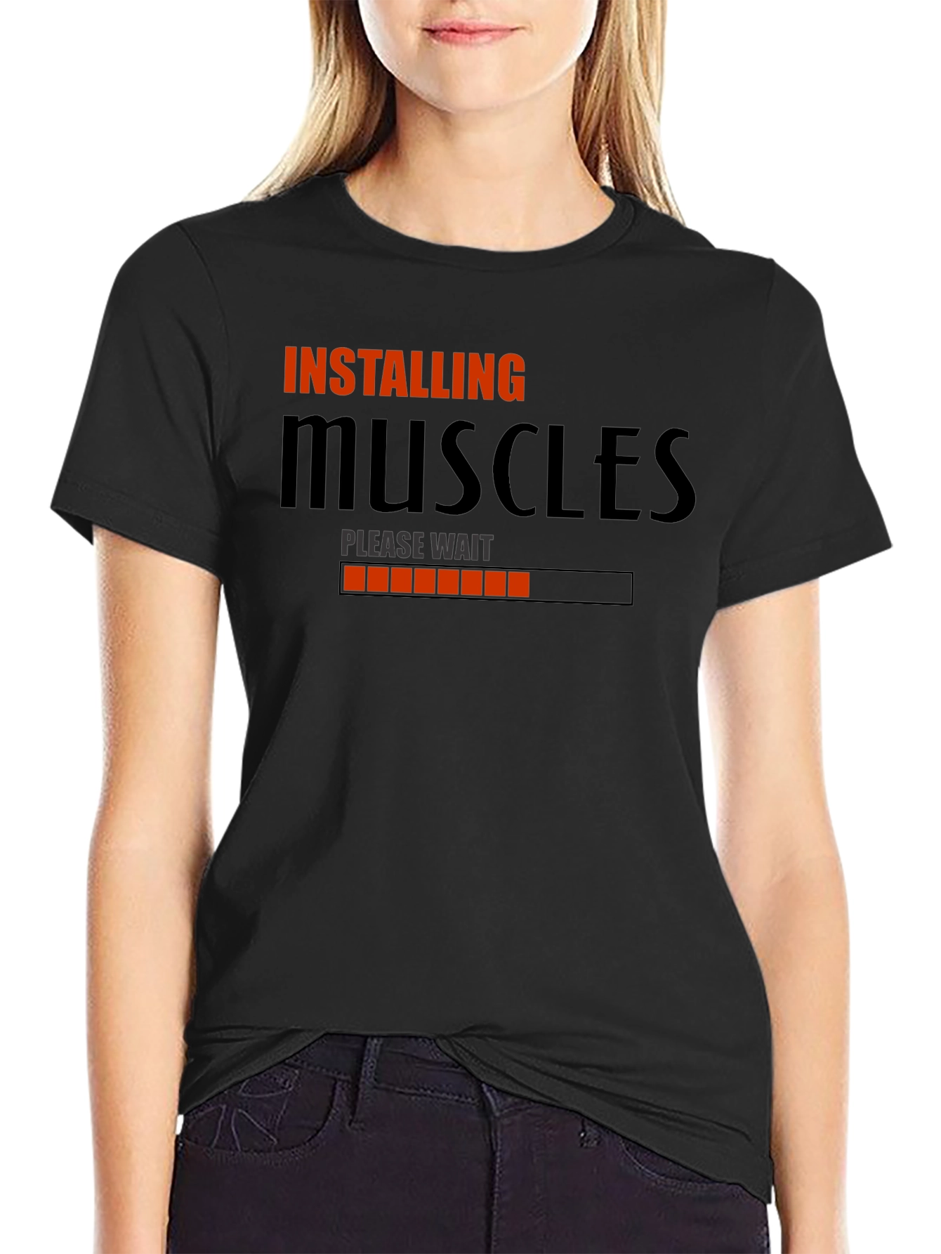 Installing Muscles T-Shirt - Funny Gym Workout Tee