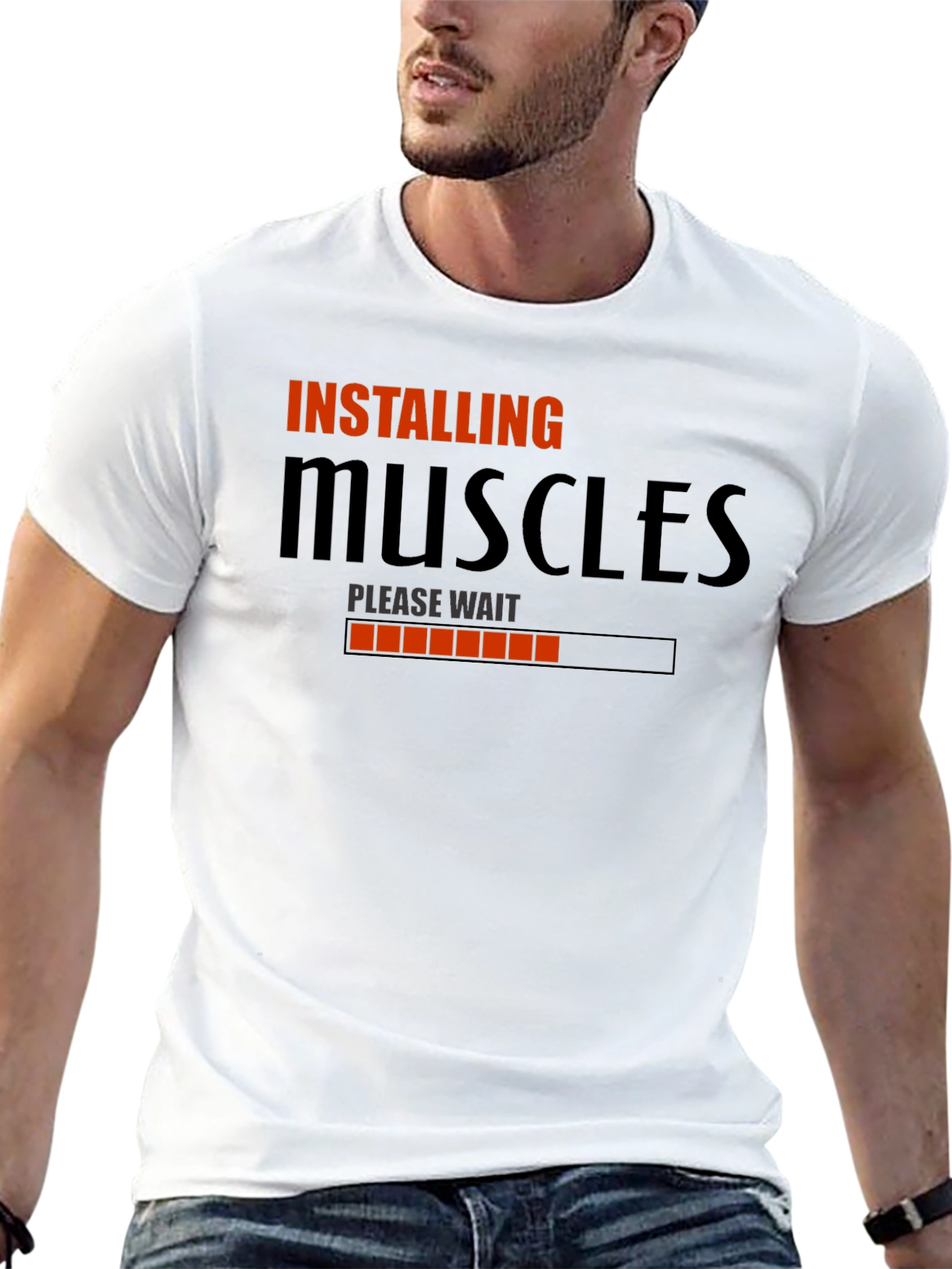 Installing Muscles T-Shirt - Funny Gym Workout Tee