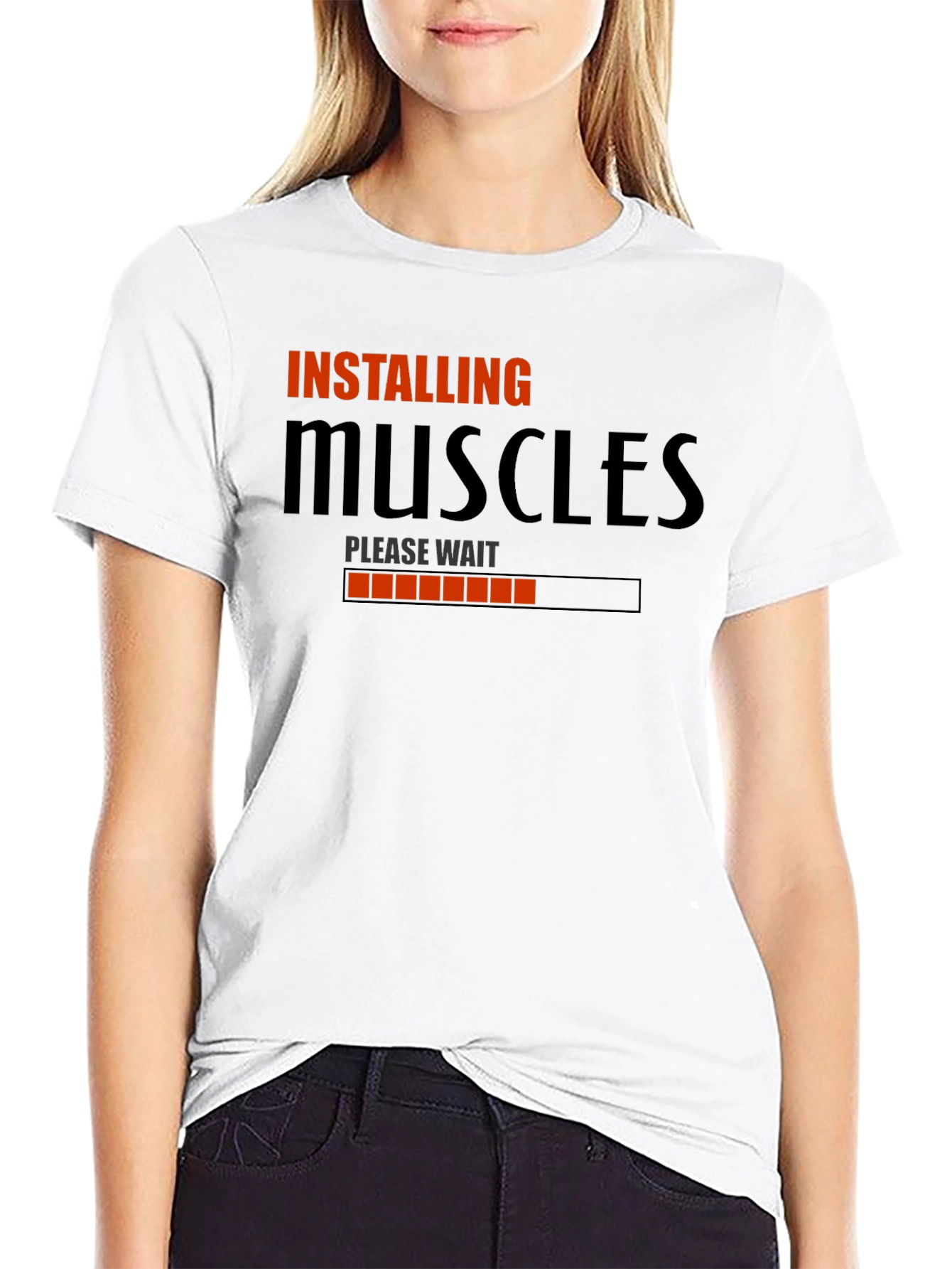 Installing Muscles T-Shirt - Funny Gym Workout Tee