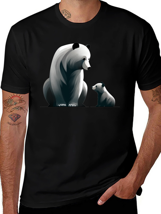 Panda Bear Graphic Tee - Black