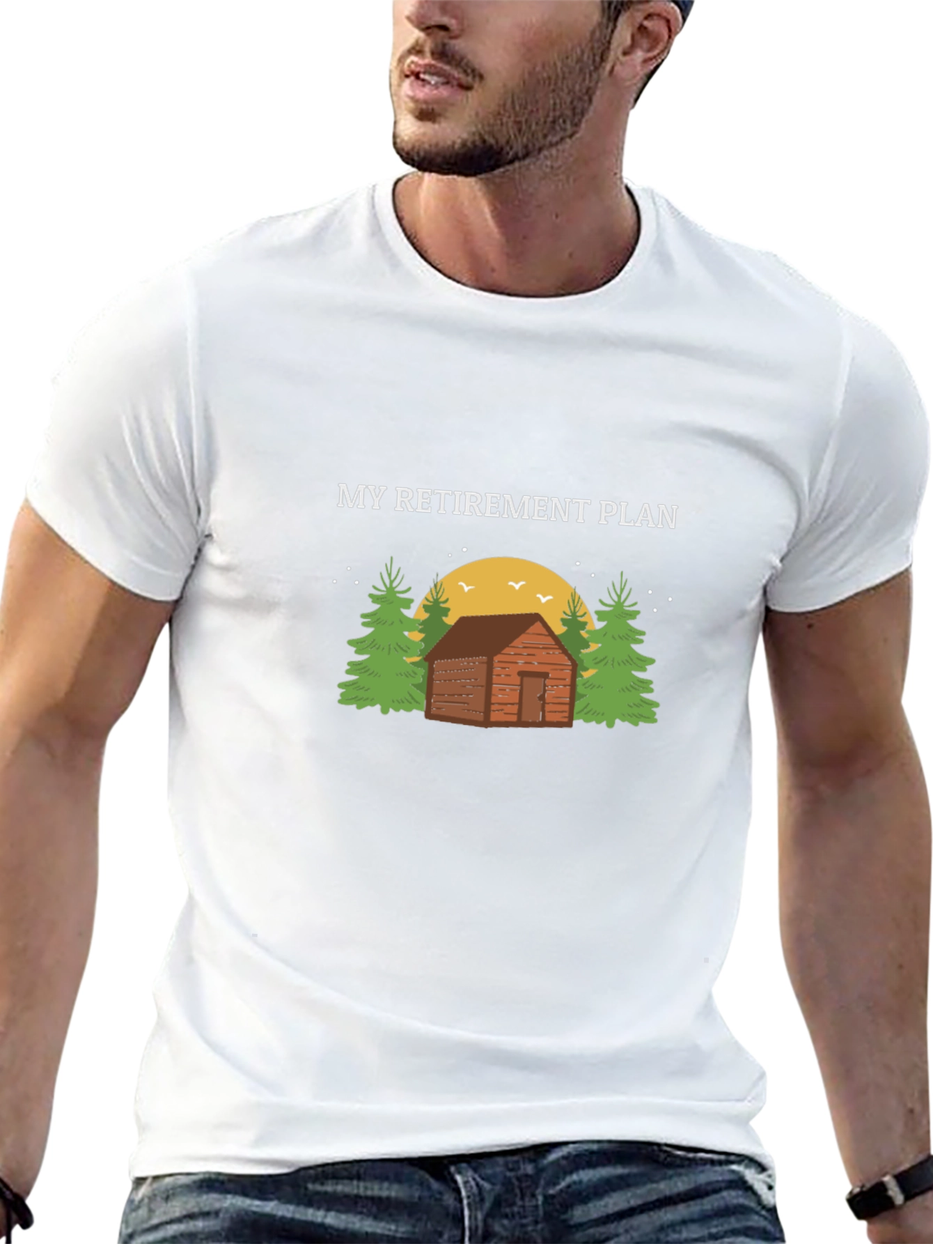 Retirement Plan Cabin Graphic Tee - Relaxed Comfort