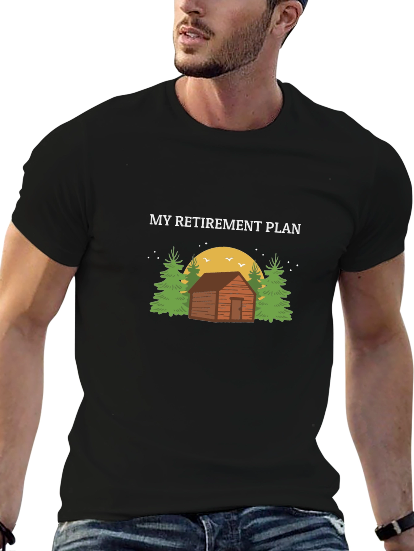 Retirement Plan Cabin Graphic Tee - Relaxed Comfort