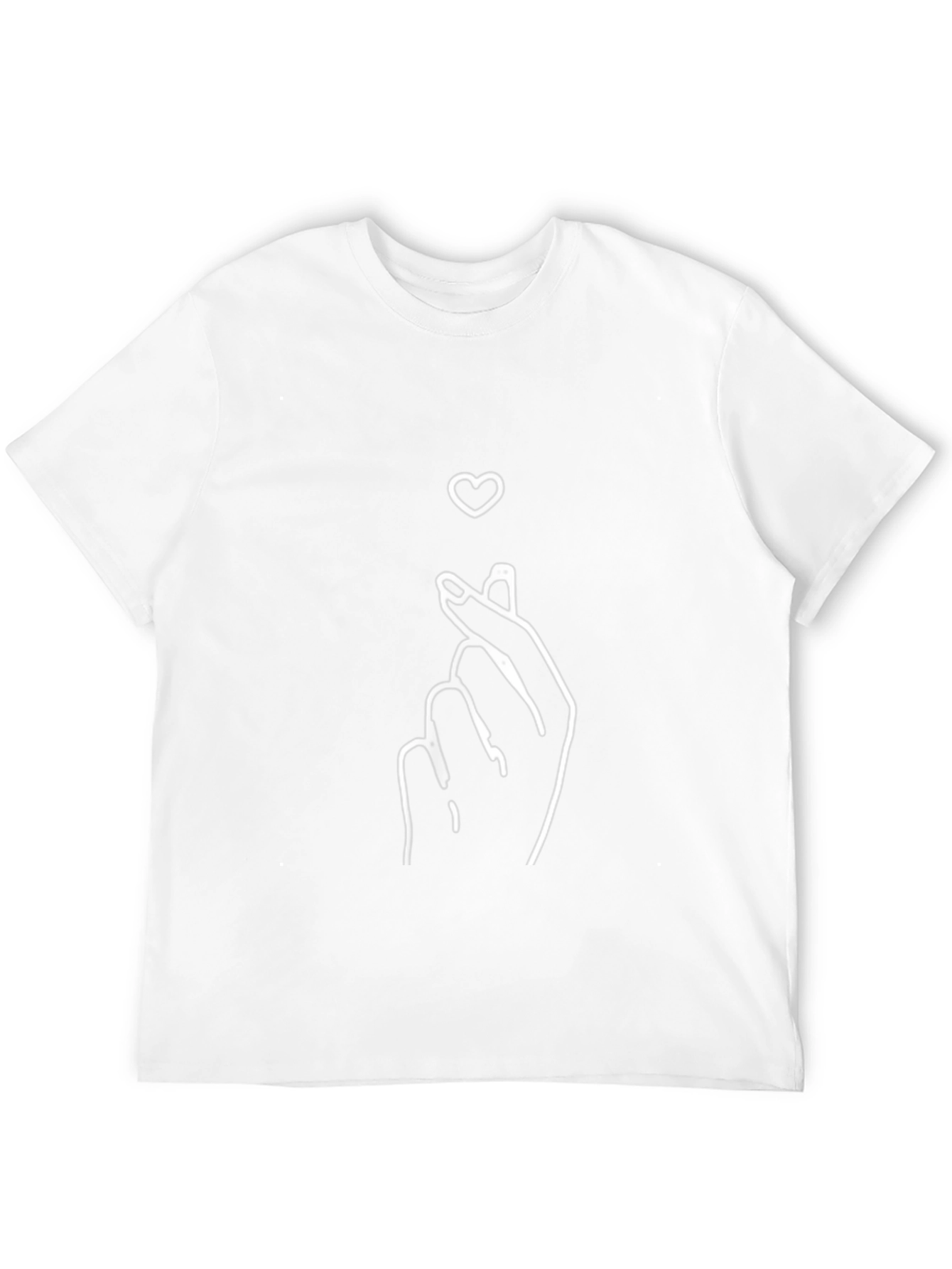 Finger Heart Gesture Graphic Tee - Trendy Black T-Shirt