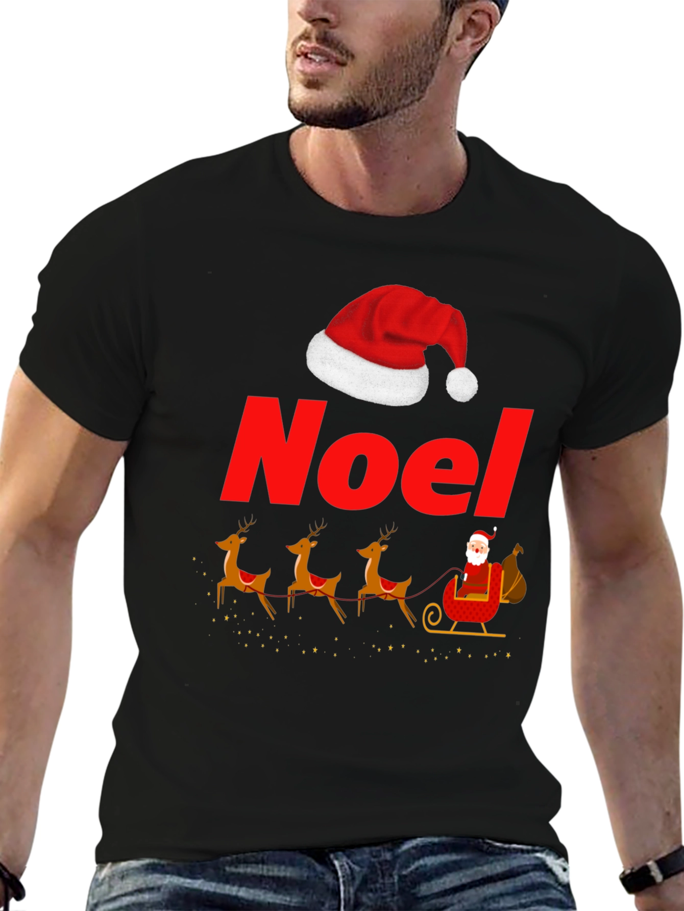 Noel Santas Sleigh Graphic T-Shirt