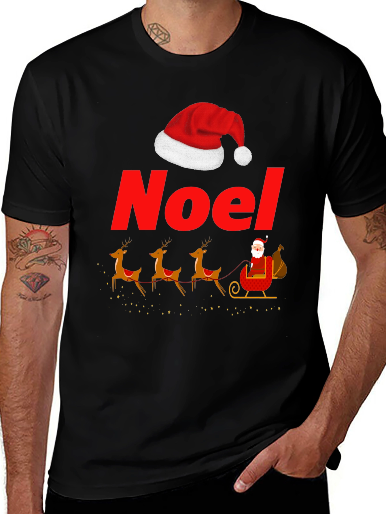 Noel Santas Sleigh Graphic T-Shirt