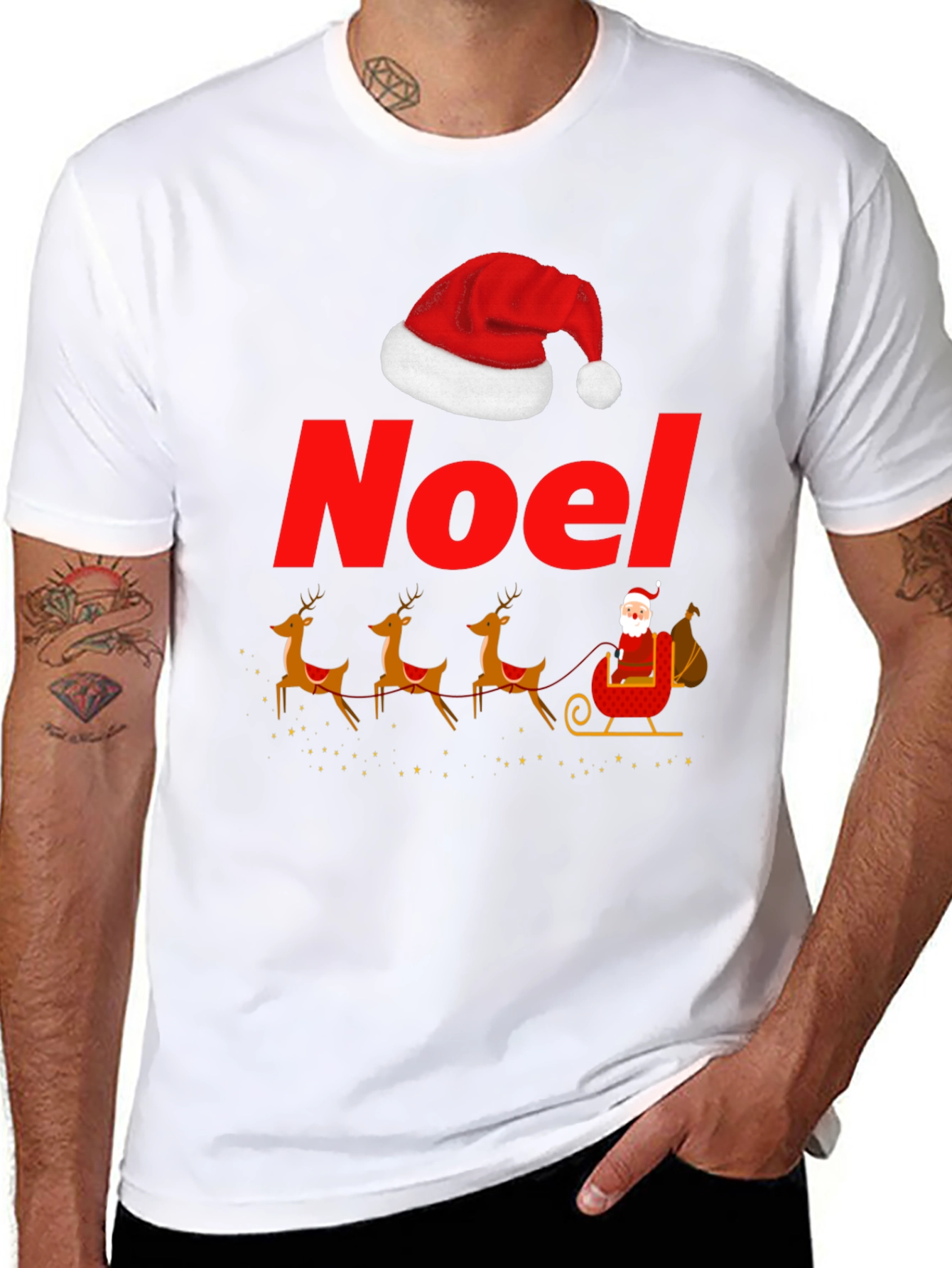Noel Santas Sleigh Graphic T-Shirt