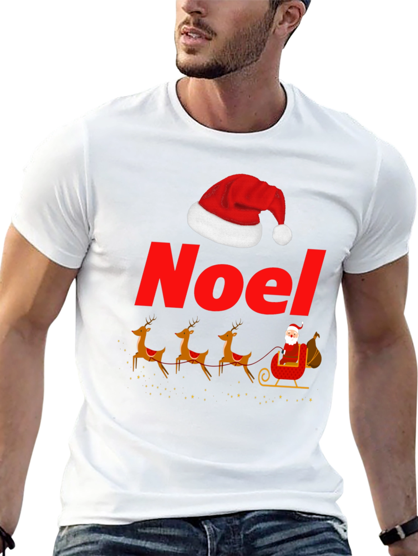 Noel Santas Sleigh Graphic T-Shirt