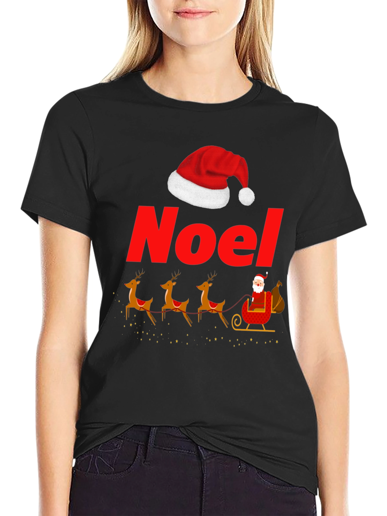 Noel Santas Sleigh Graphic T-Shirt