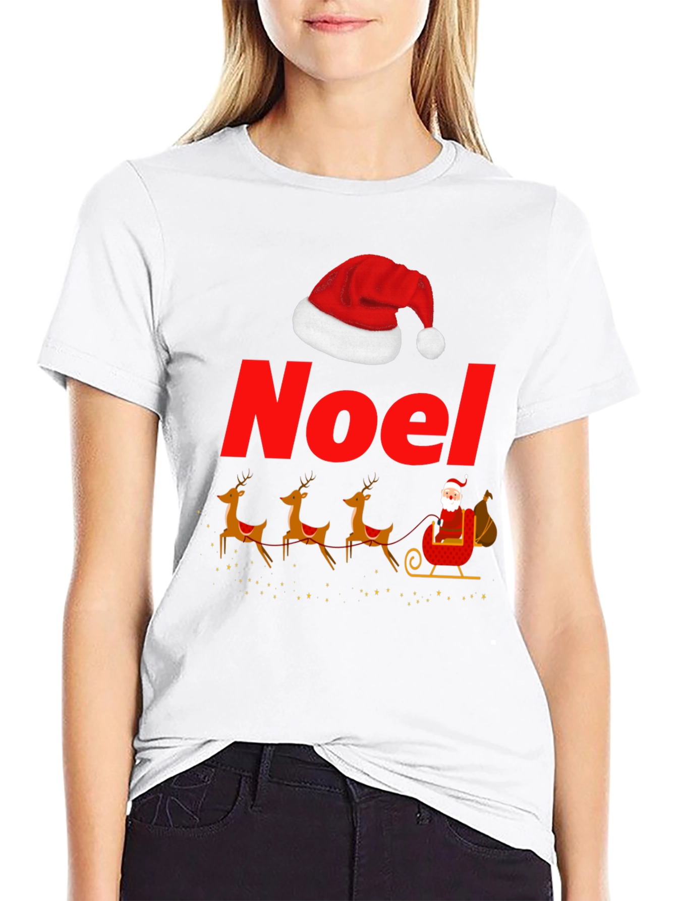 Noel Santas Sleigh Graphic T-Shirt