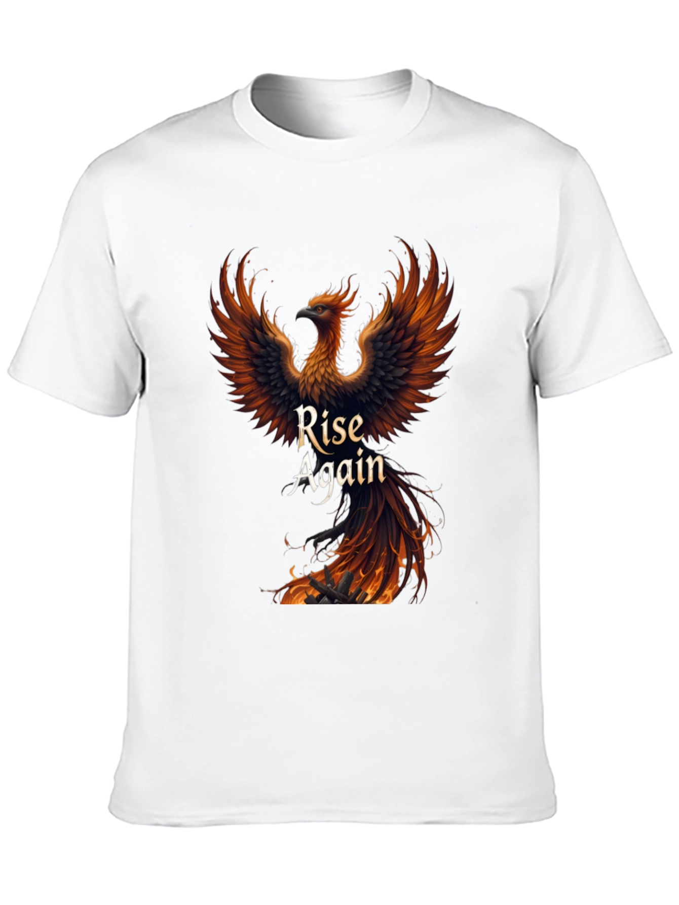 Rise Again Phoenix Graphic T-Shirt - Black