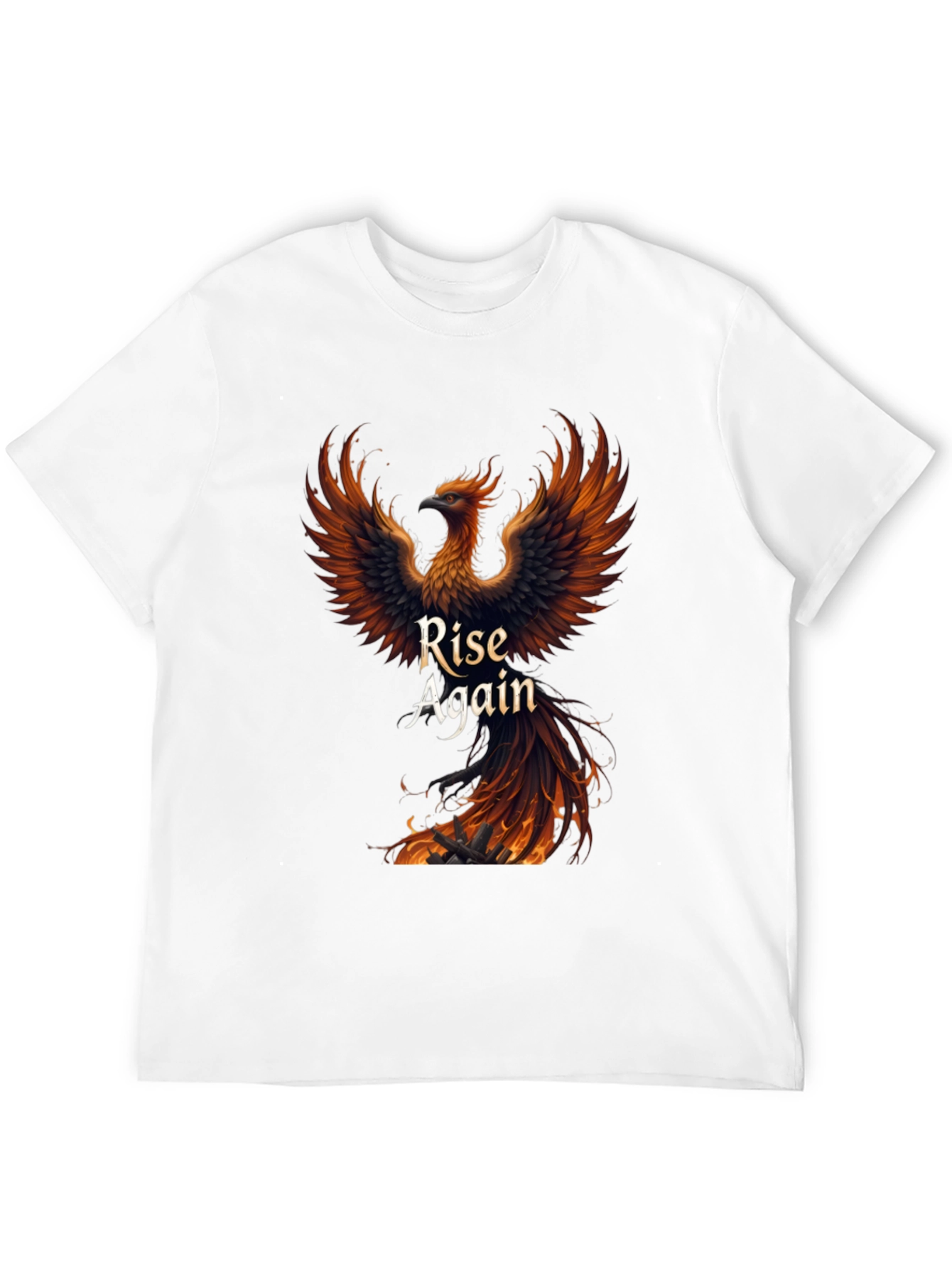 Rise Again Phoenix Graphic T-Shirt - Black