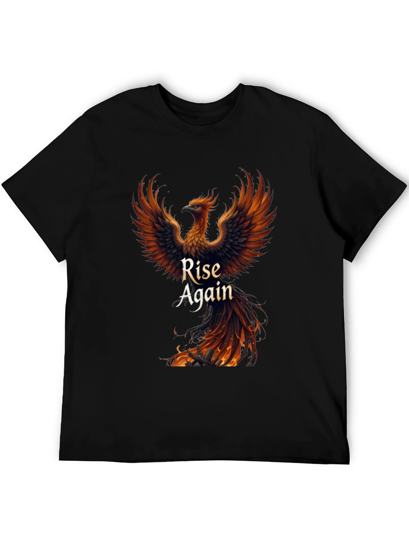 Rise Again Phoenix Graphic T-Shirt - Black