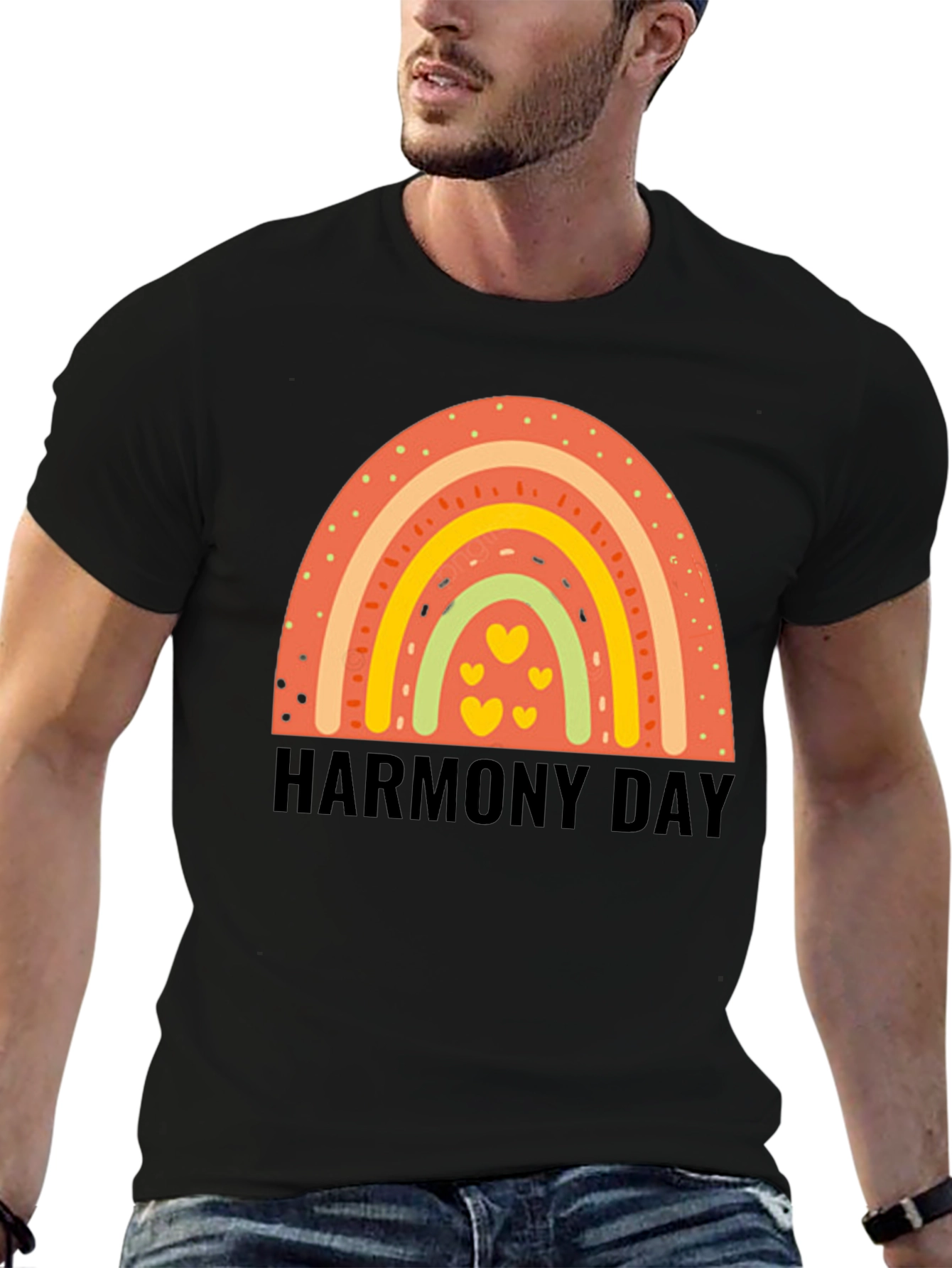 Harmony Day Rainbow Heart Tee
