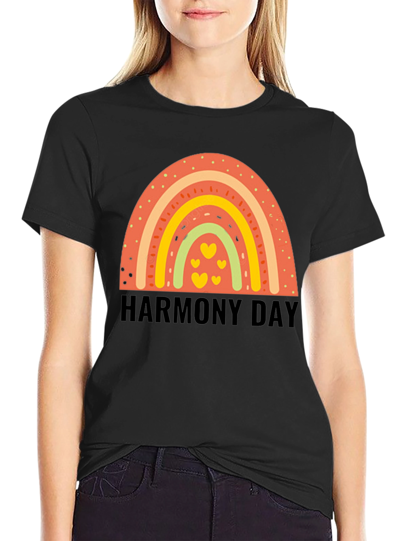 Harmony Day Rainbow Heart Tee