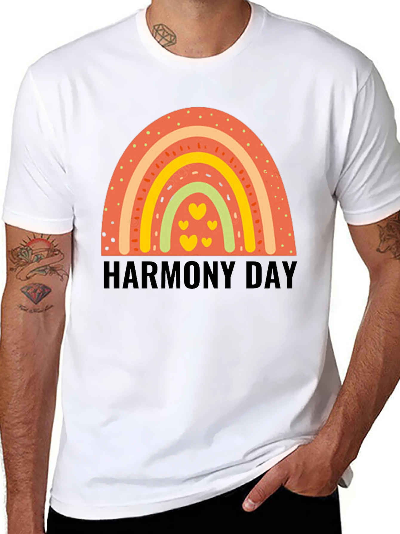 Harmony Day Rainbow Heart Tee