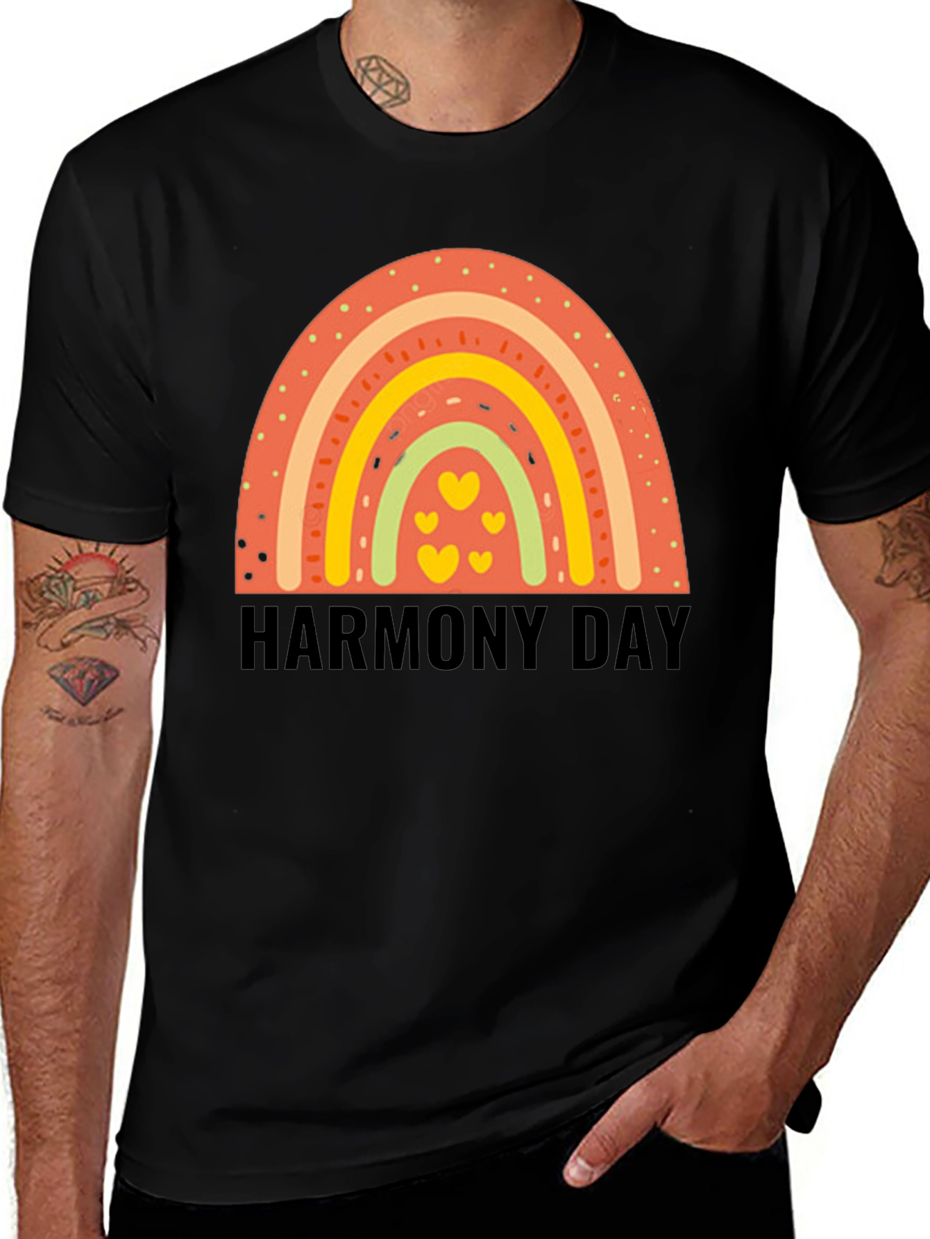 Harmony Day Rainbow Heart Tee