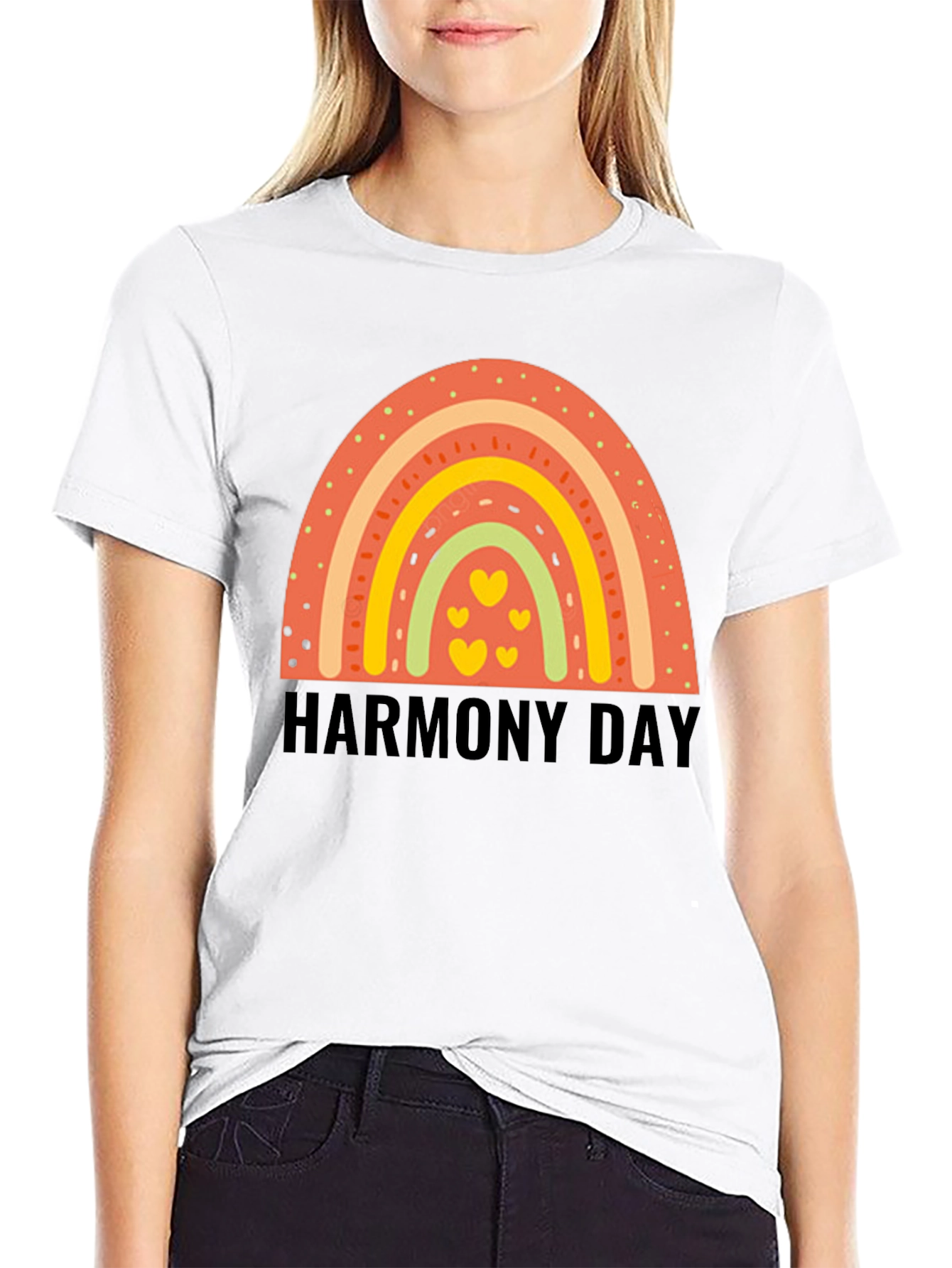 Harmony Day Rainbow Heart Tee