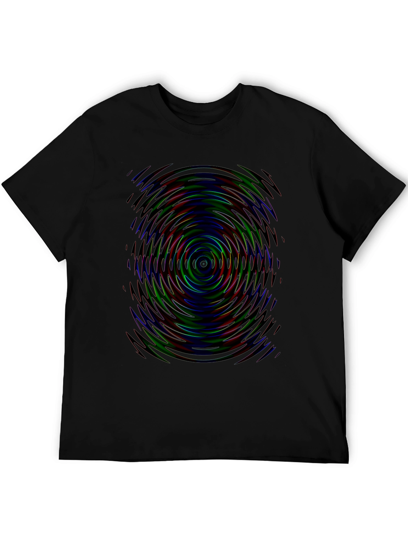 Hypnotic Swirl Graphic Tee - Black