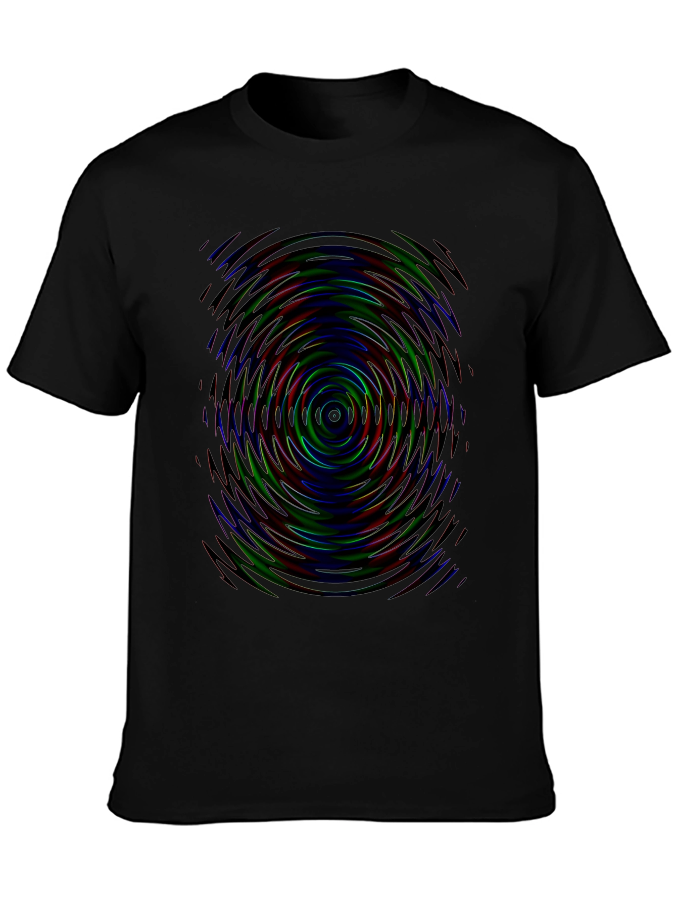 Hypnotic Swirl Graphic Tee - Black