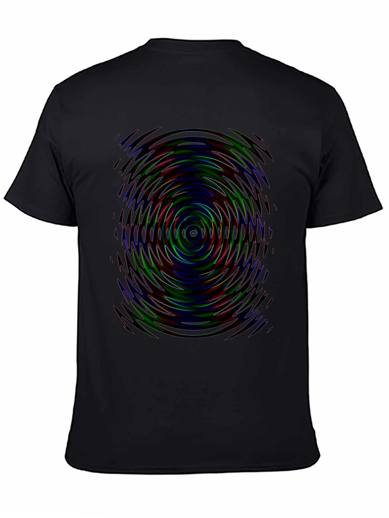 Hypnotic Swirl Graphic Tee - Black