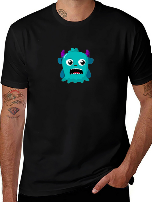 Monster Graphic Tee - Mens Black Crew Neck T-Shirt