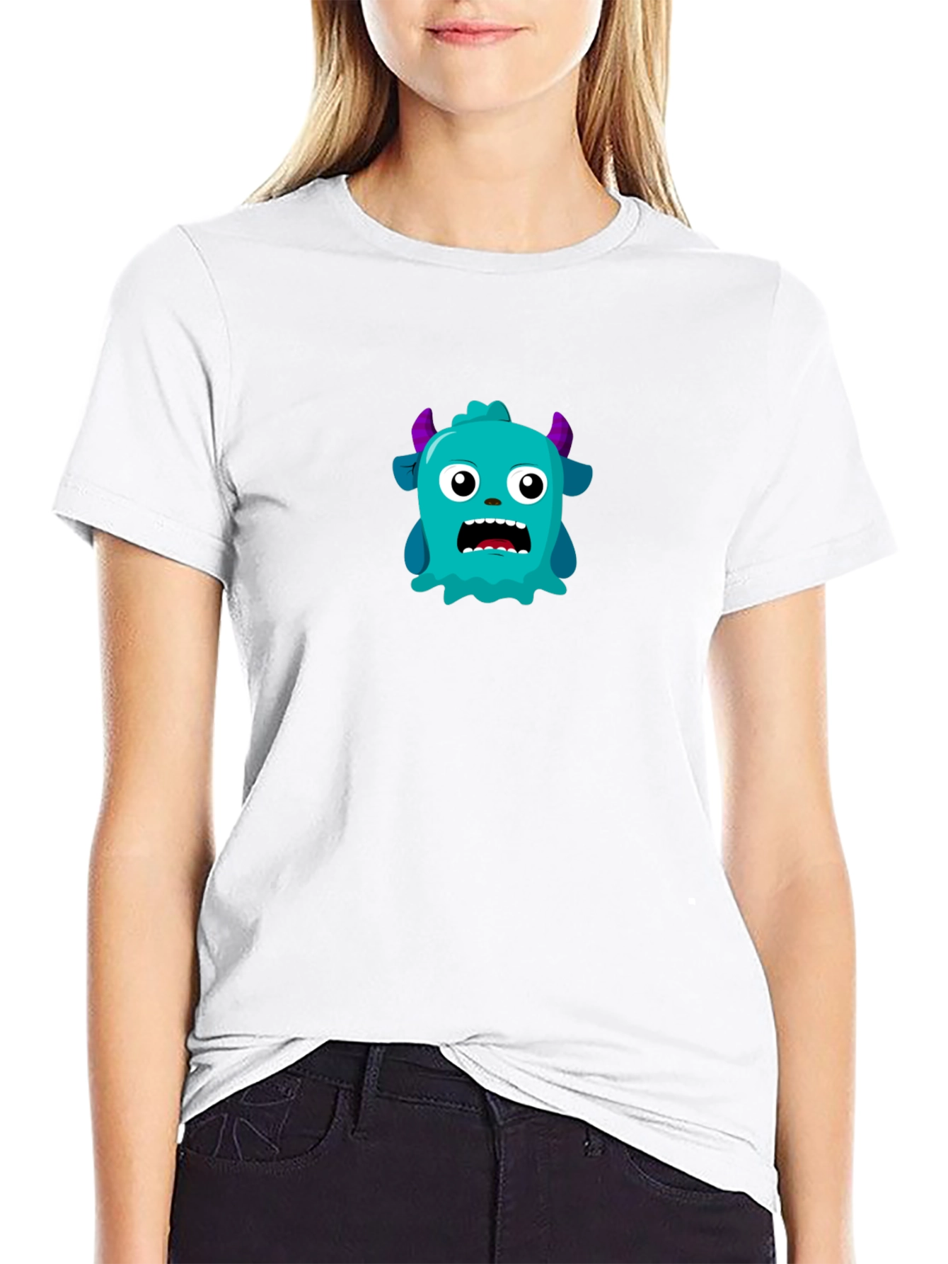 Monster Graphic Tee - Mens Black Crew Neck T-Shirt