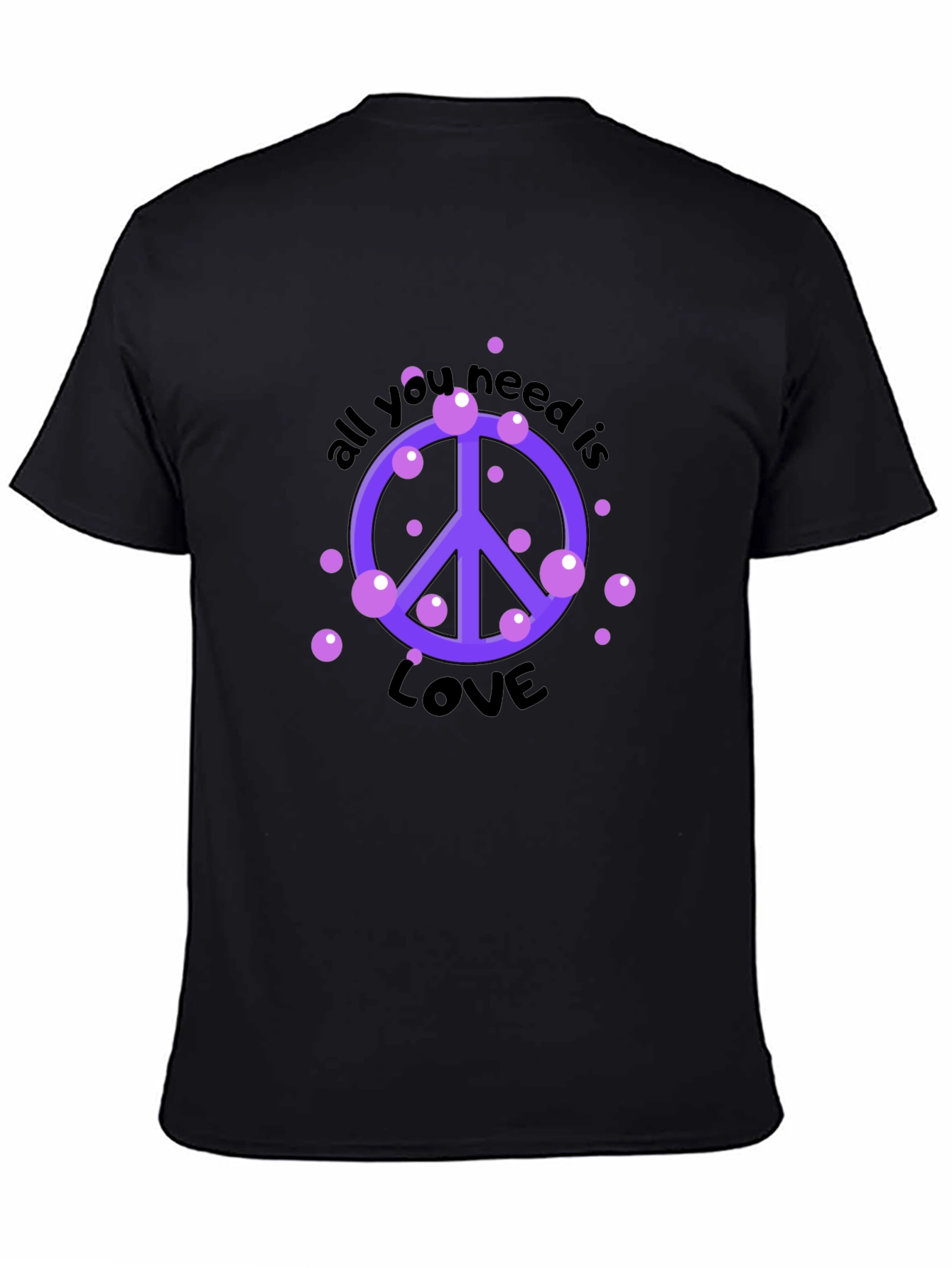 Peace & Love Graphic Tee - Stylish Black T-Shirt