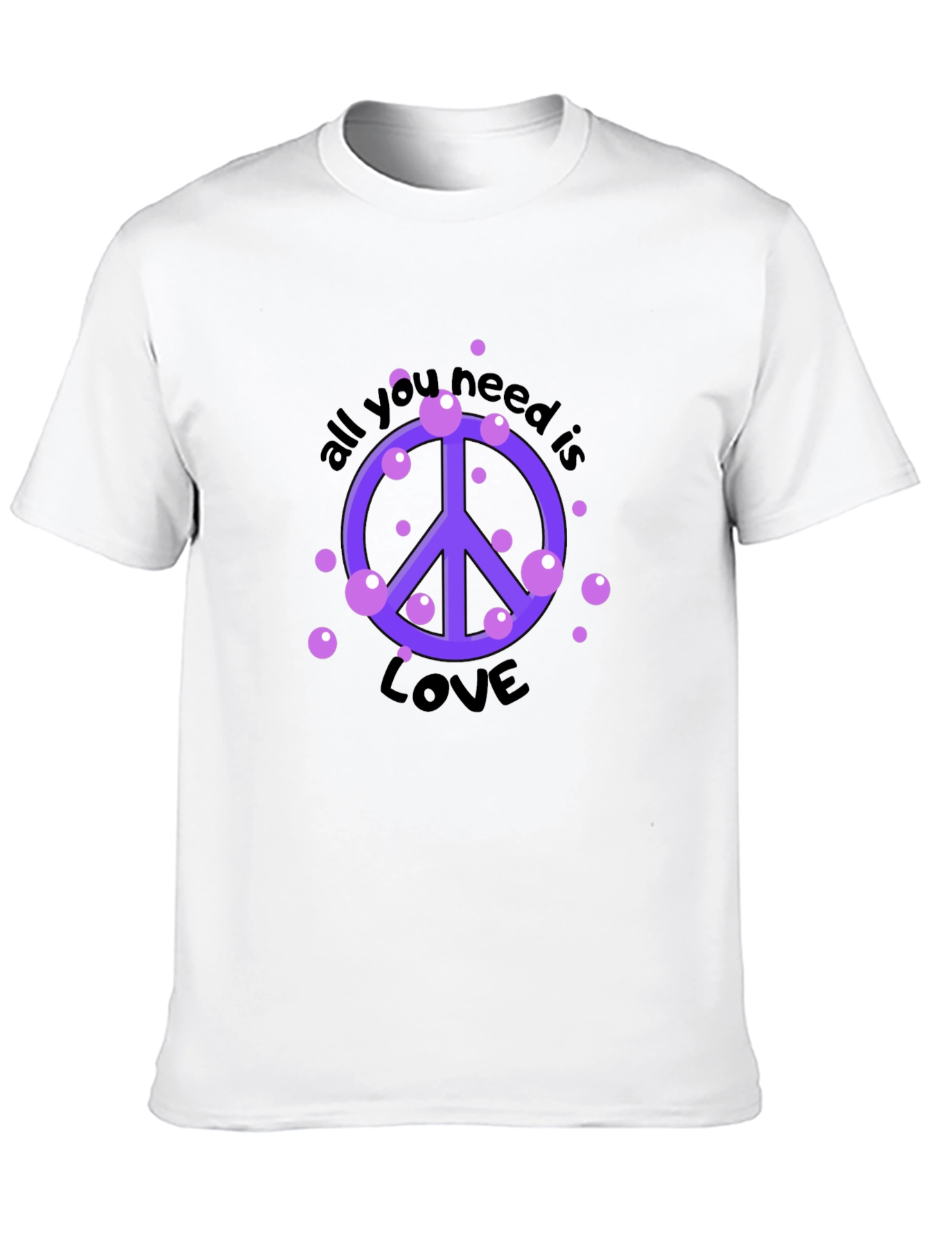 Peace & Love Graphic Tee - Stylish Black T-Shirt
