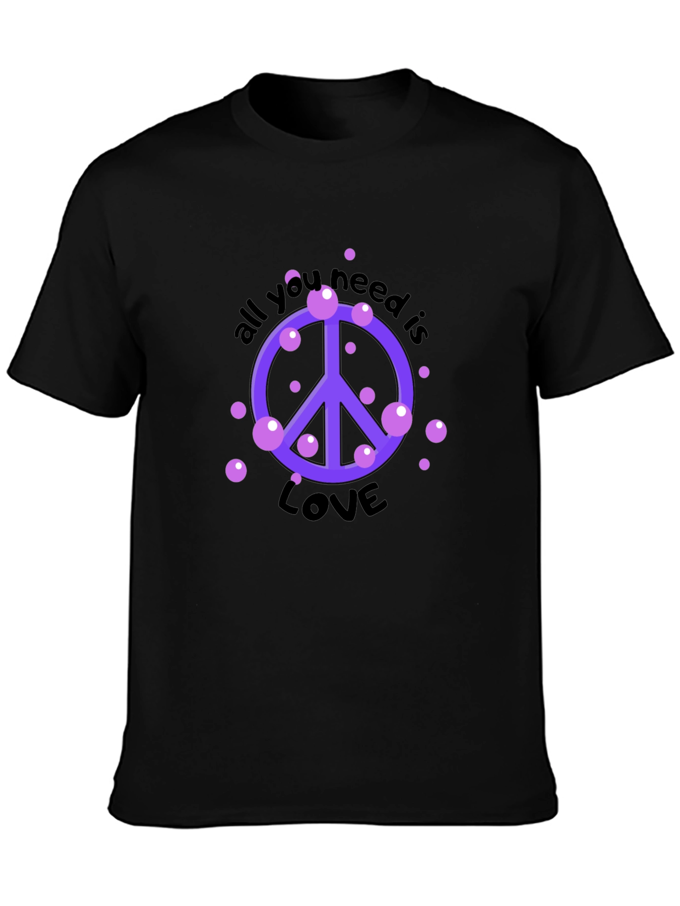 Peace & Love Graphic Tee - Stylish Black T-Shirt
