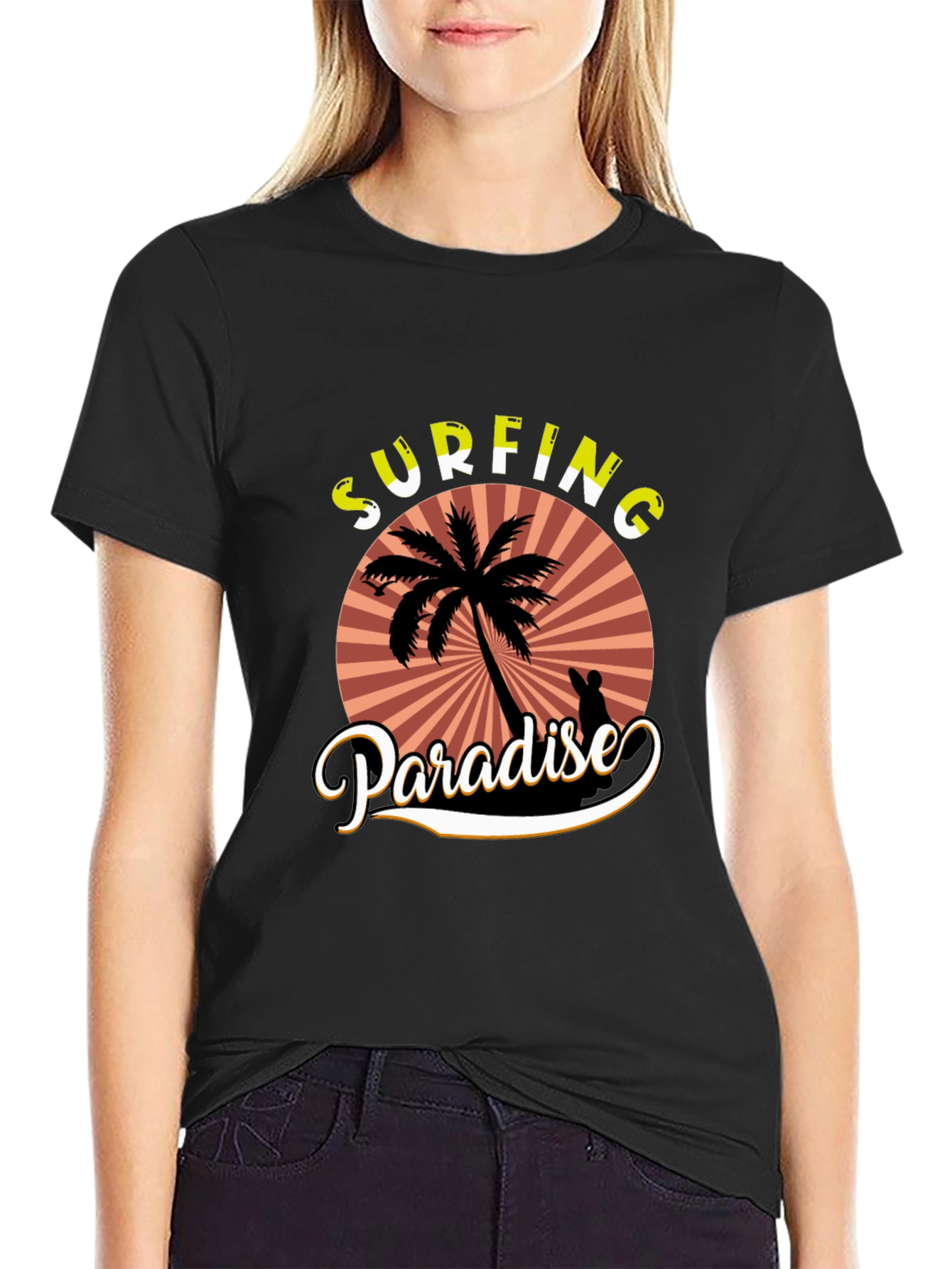 Surfing Paradise T-Shirt - Tropical Beach Design
